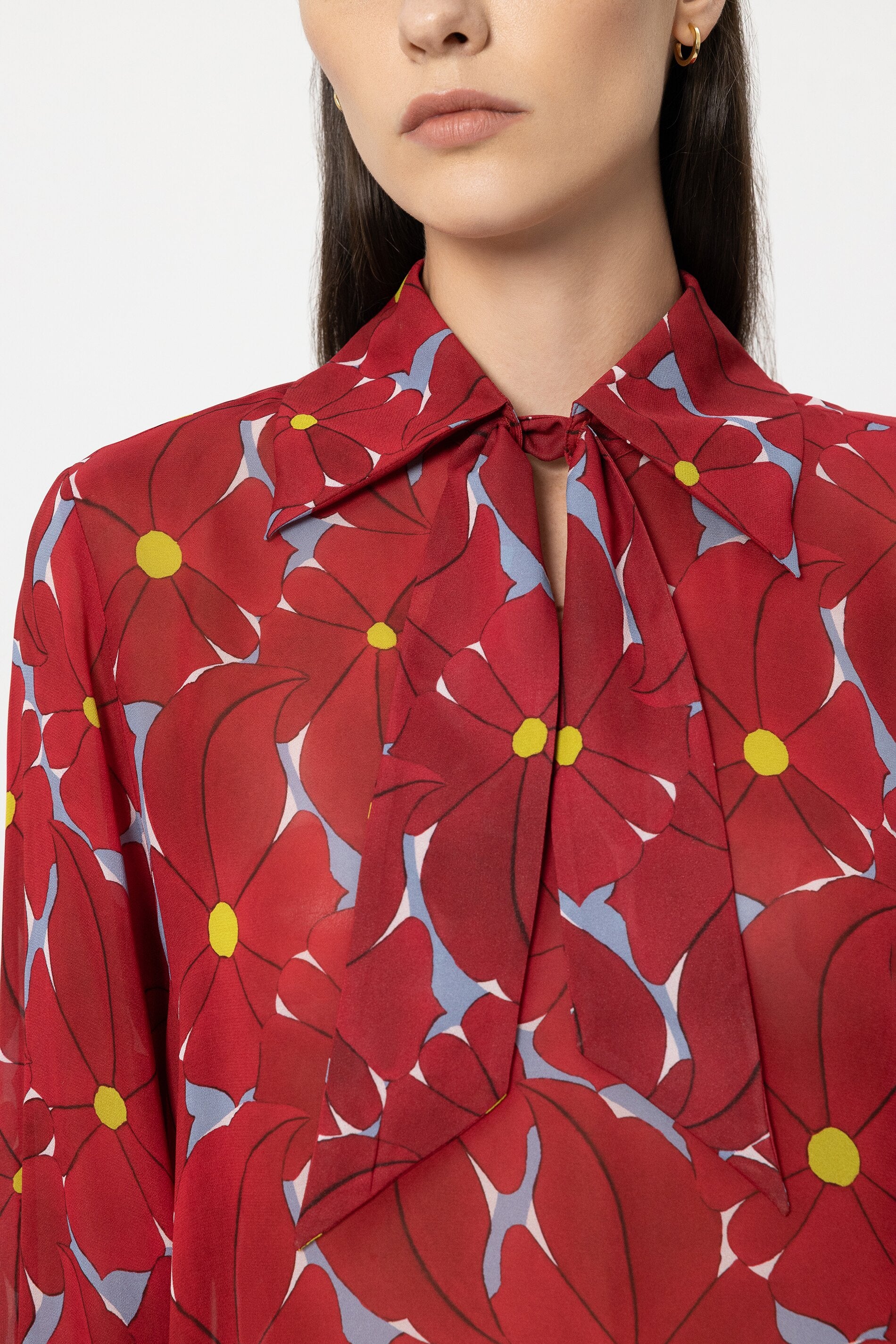 Bluse mit Flower-Print - multi - Standard | Model Detail