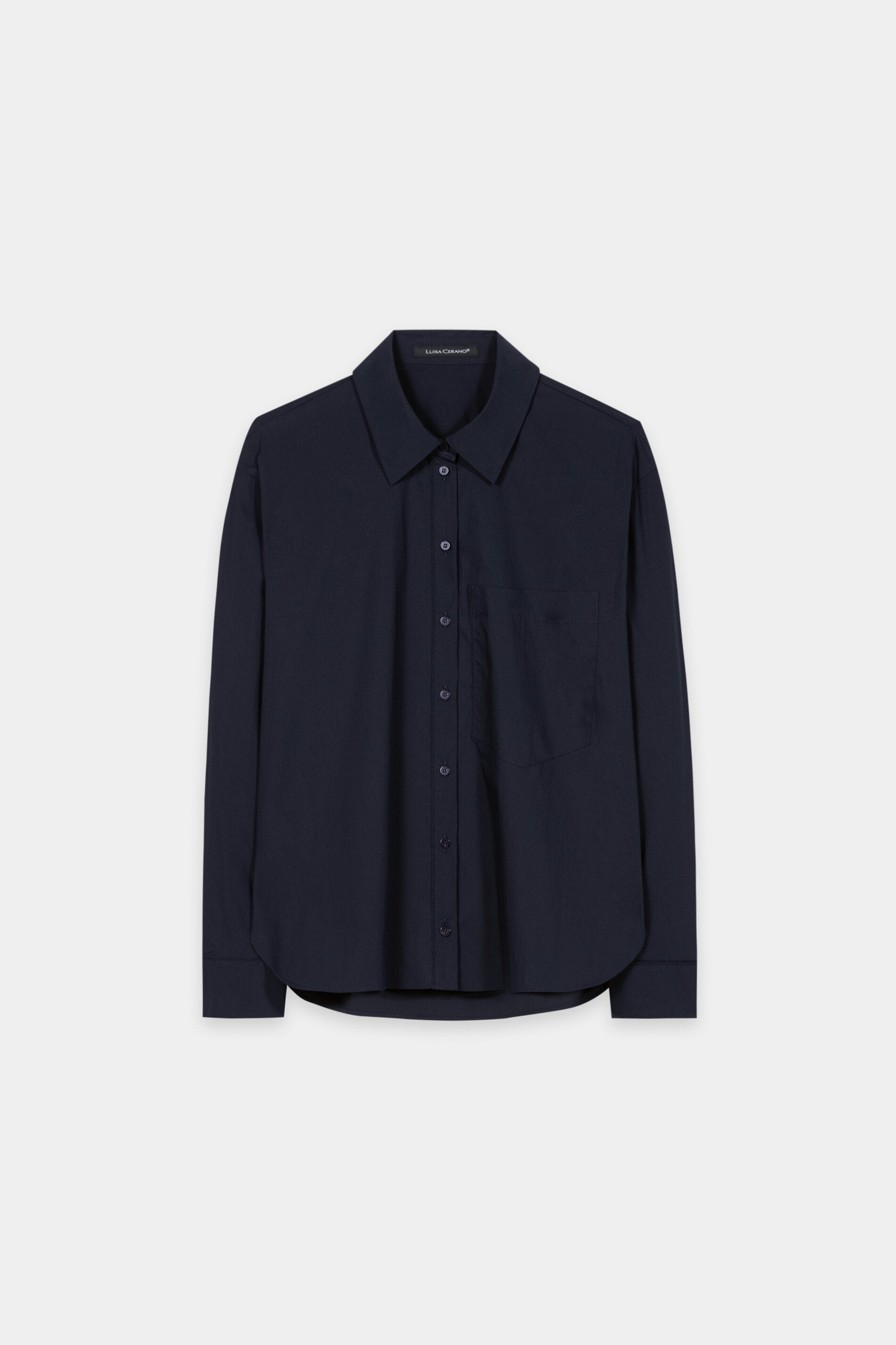 Hemdbluse mit Ajour-Stickerei - navy blue - Standard | Artikel Front