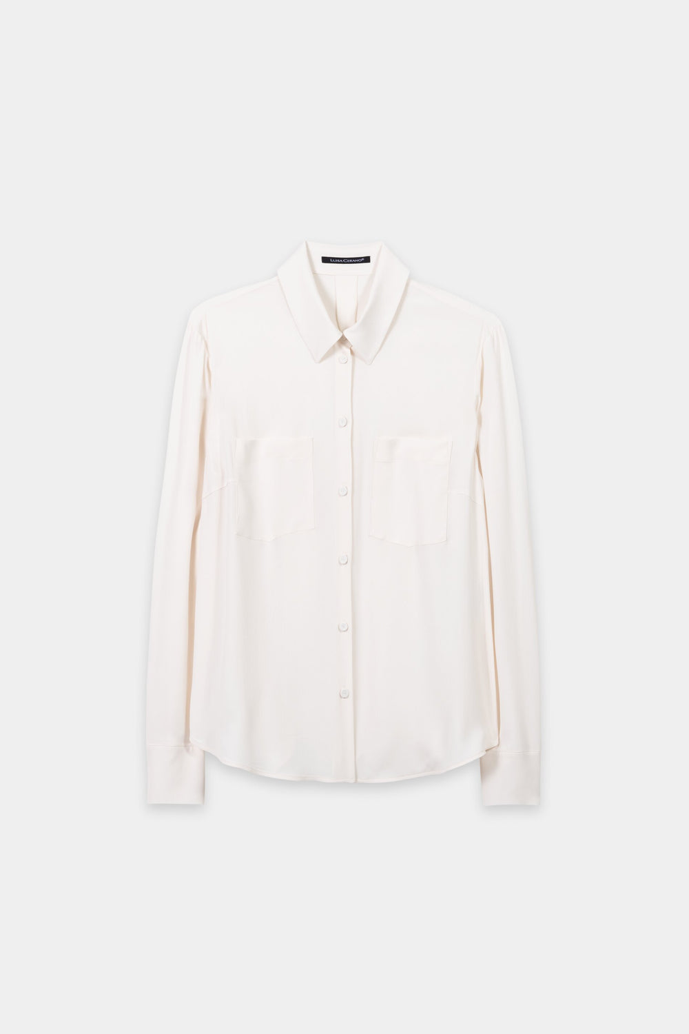 Silk blend shirt blouse - cream - Standard