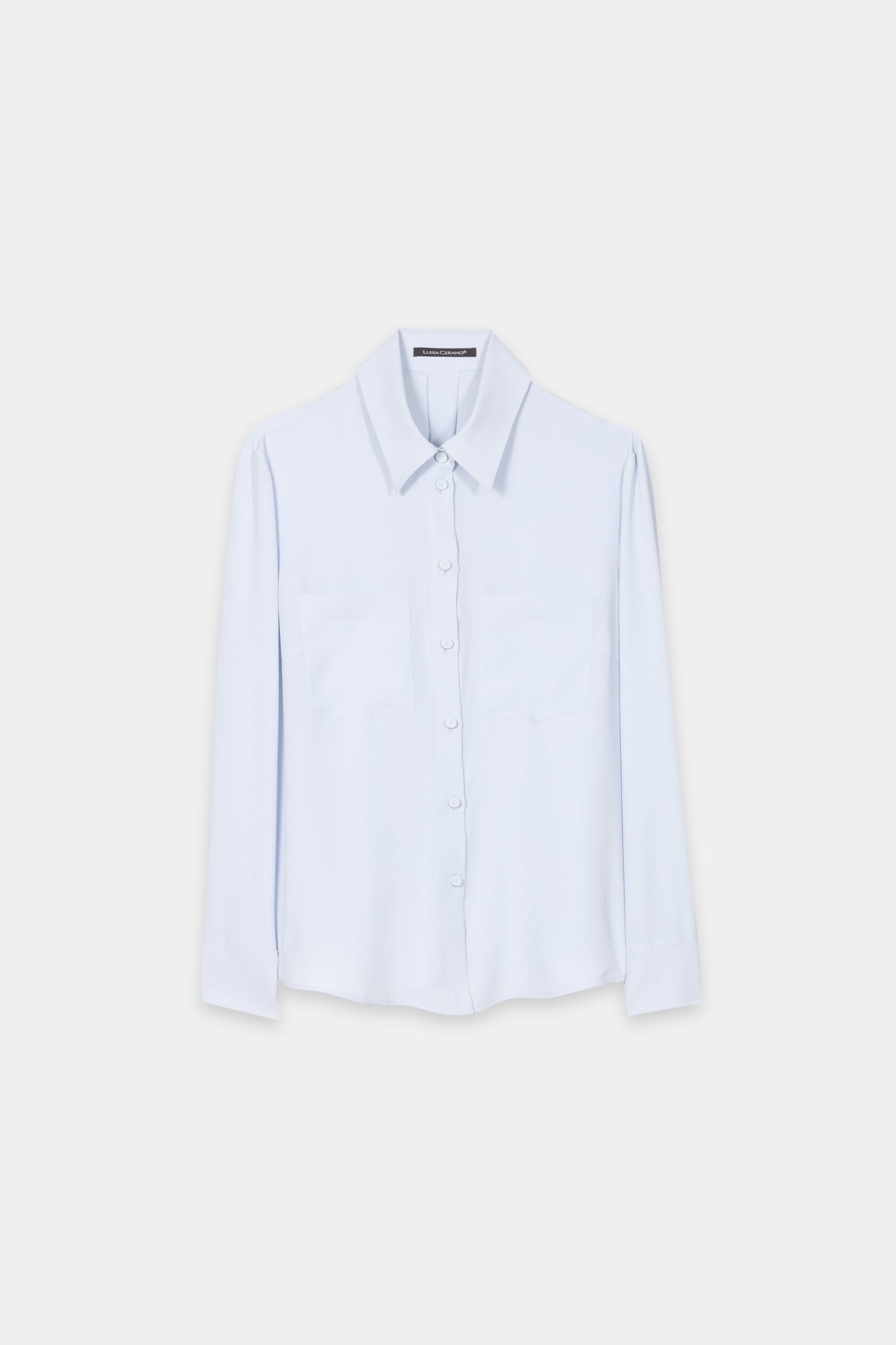 Hemdbluse aus Seiden-Mix - light blue - Standard | Artikel Front