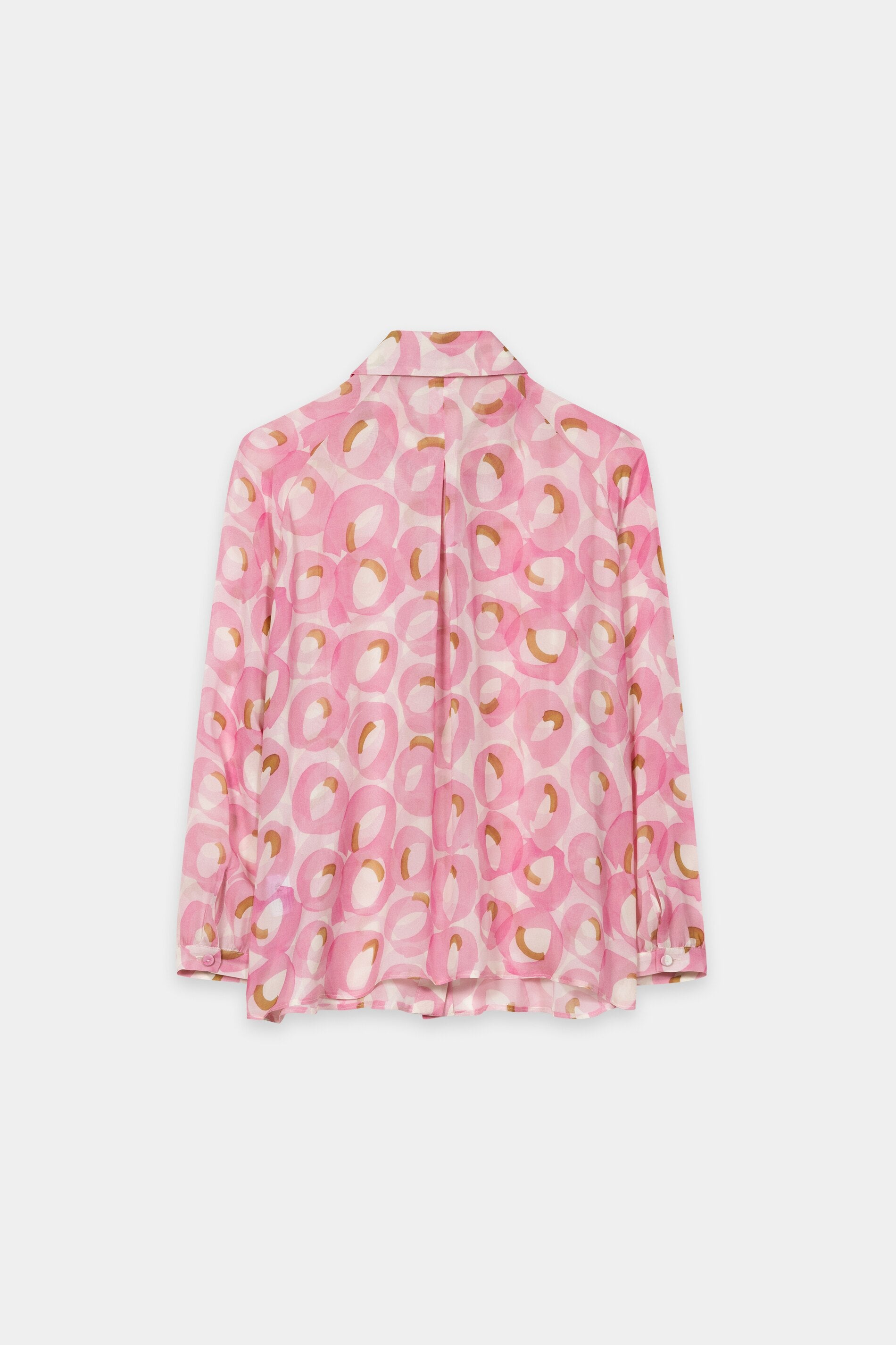 Hemdbluse mit Retro-Print - creamy blush / cream - mit Schluppe | Artikel Rück