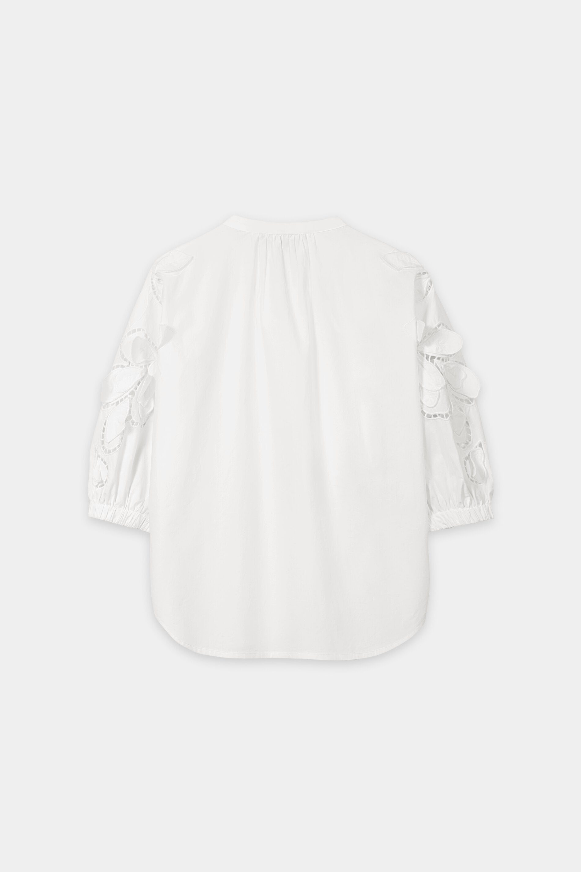 Blouse with eyelet embroidery - white - Standard