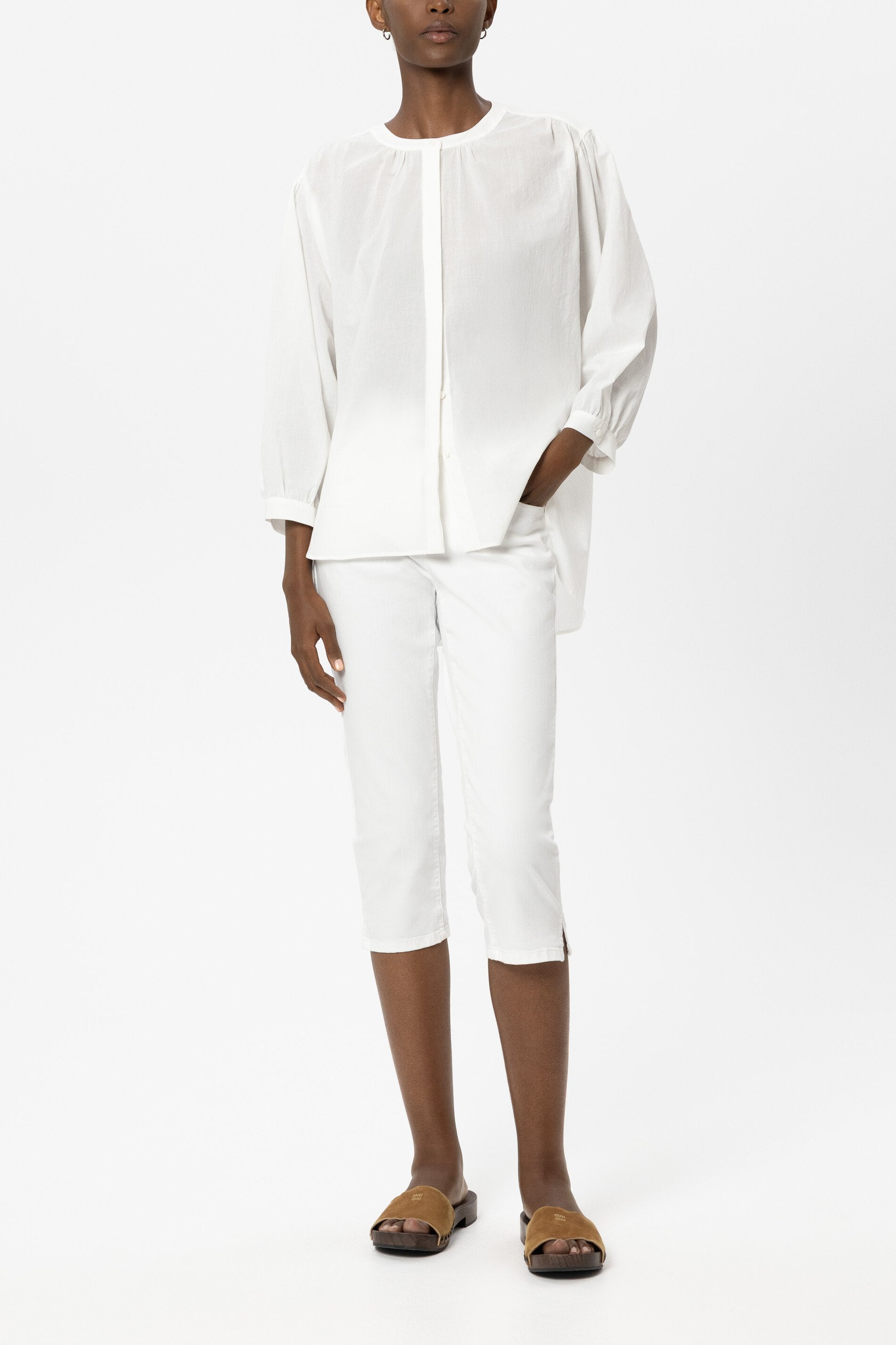 Cotton voile shirt - white - Standard