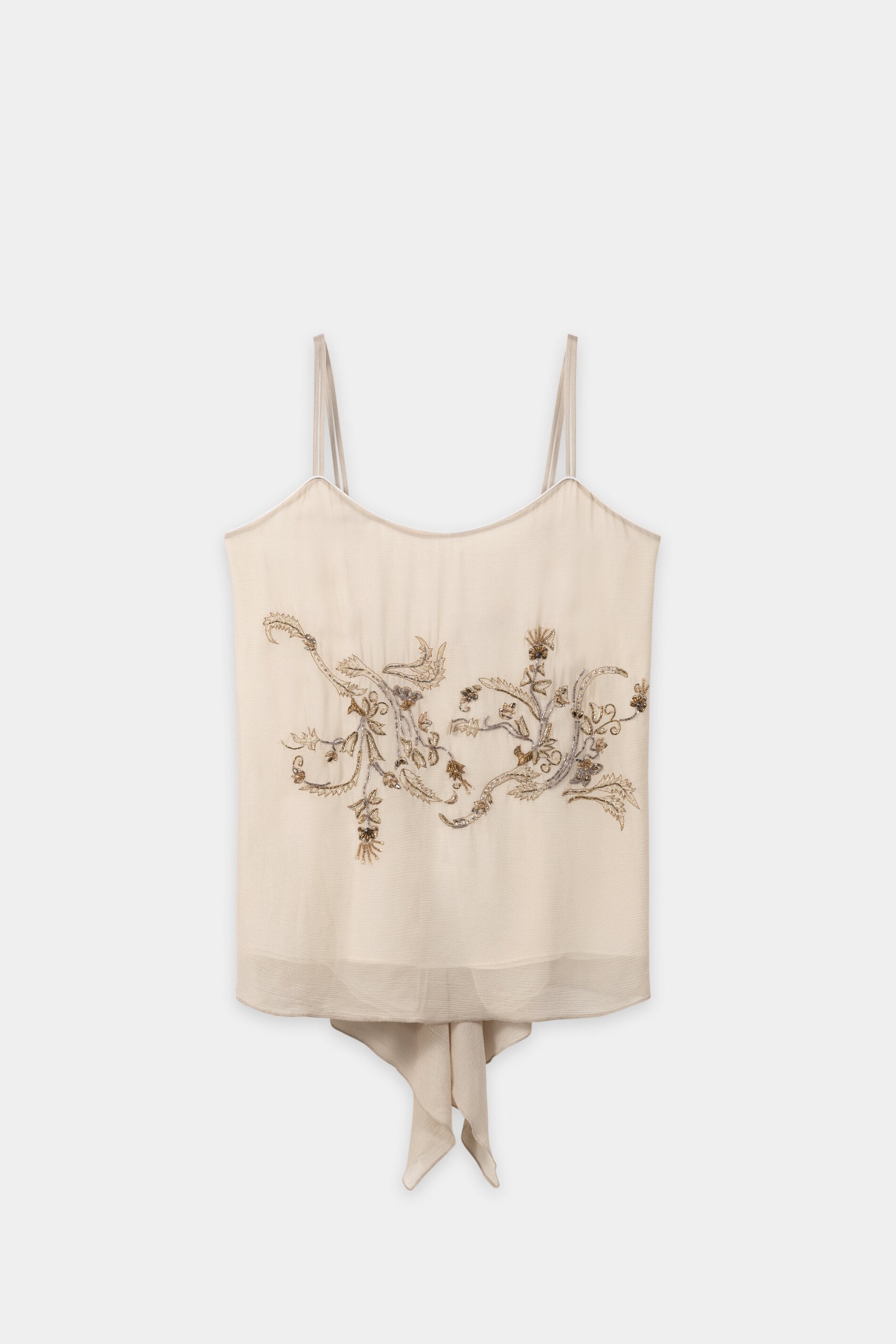 Blusentop mit Stickerei - beige - Standard | Artikel Front