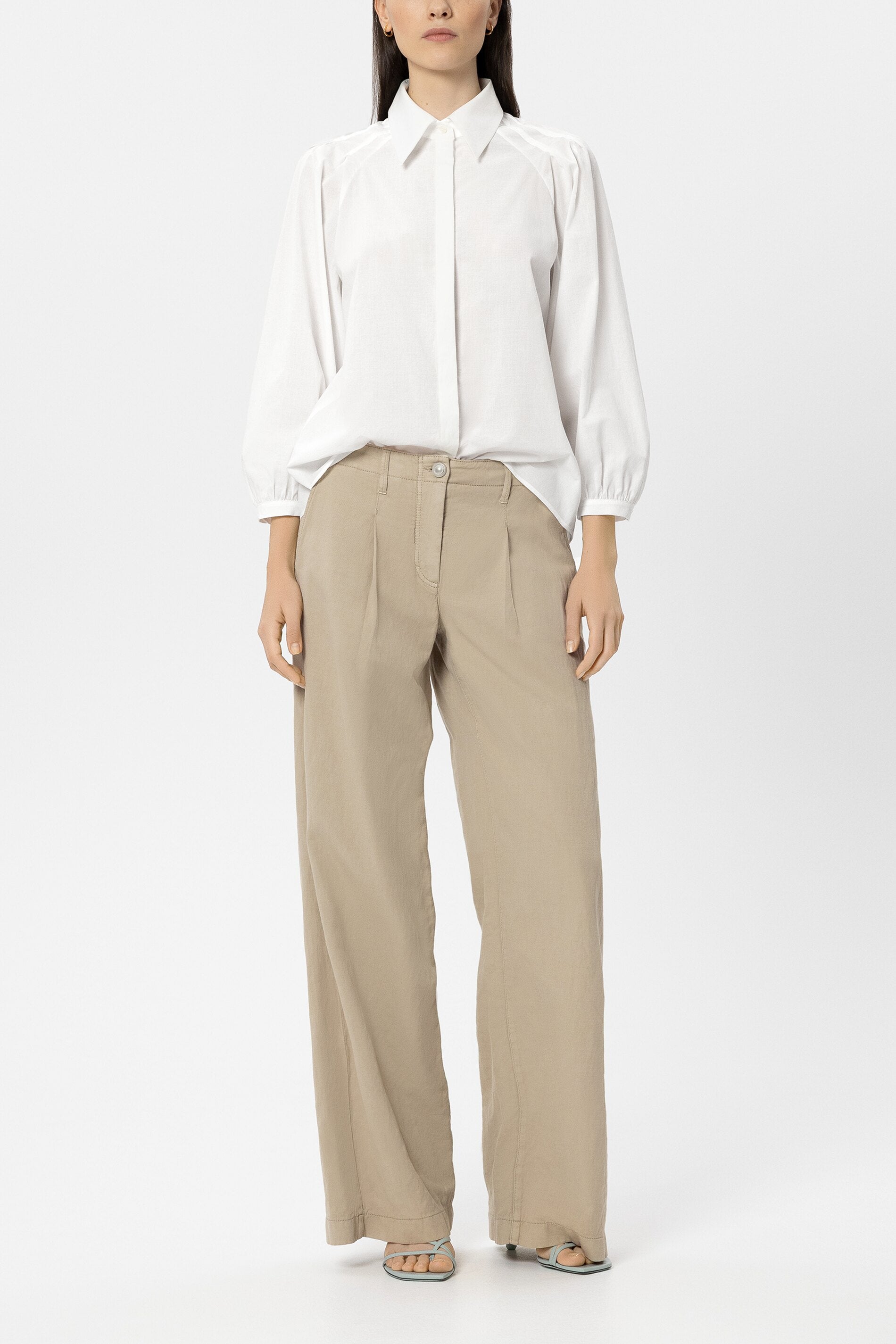 Cotton voile shirt blouse - white - Standard