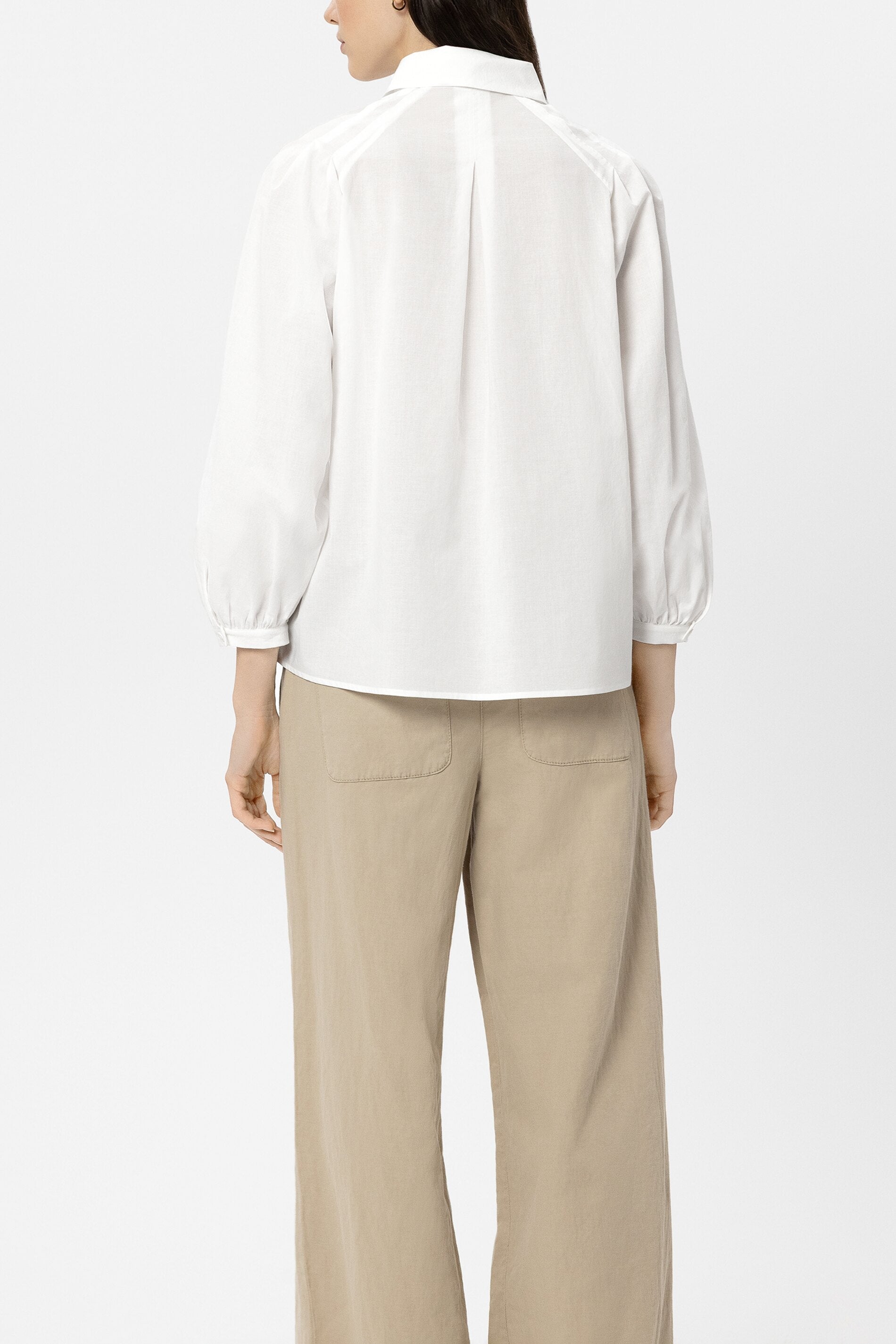 Cotton voile shirt blouse - white - Standard