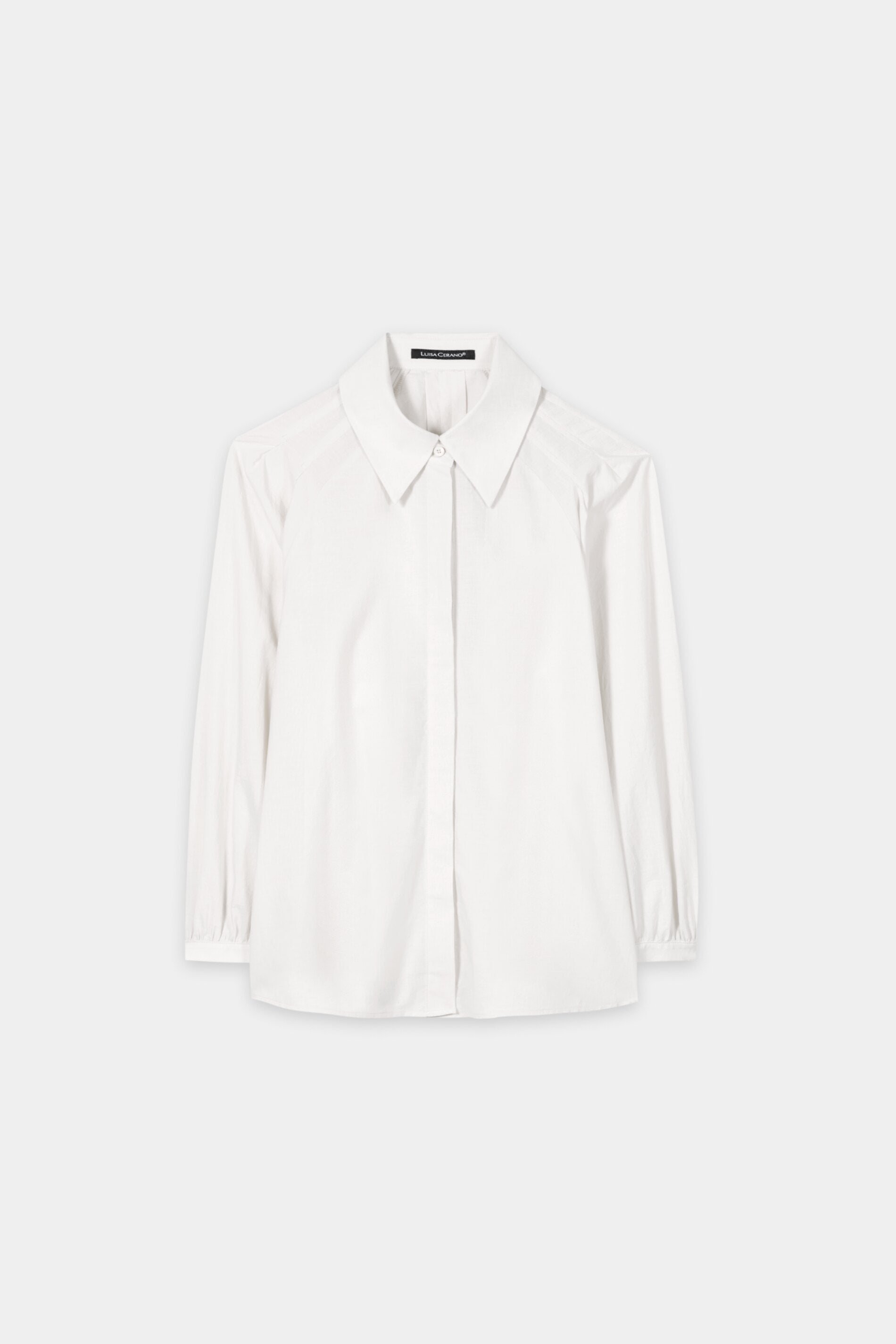 Cotton voile shirt blouse - white - Standard