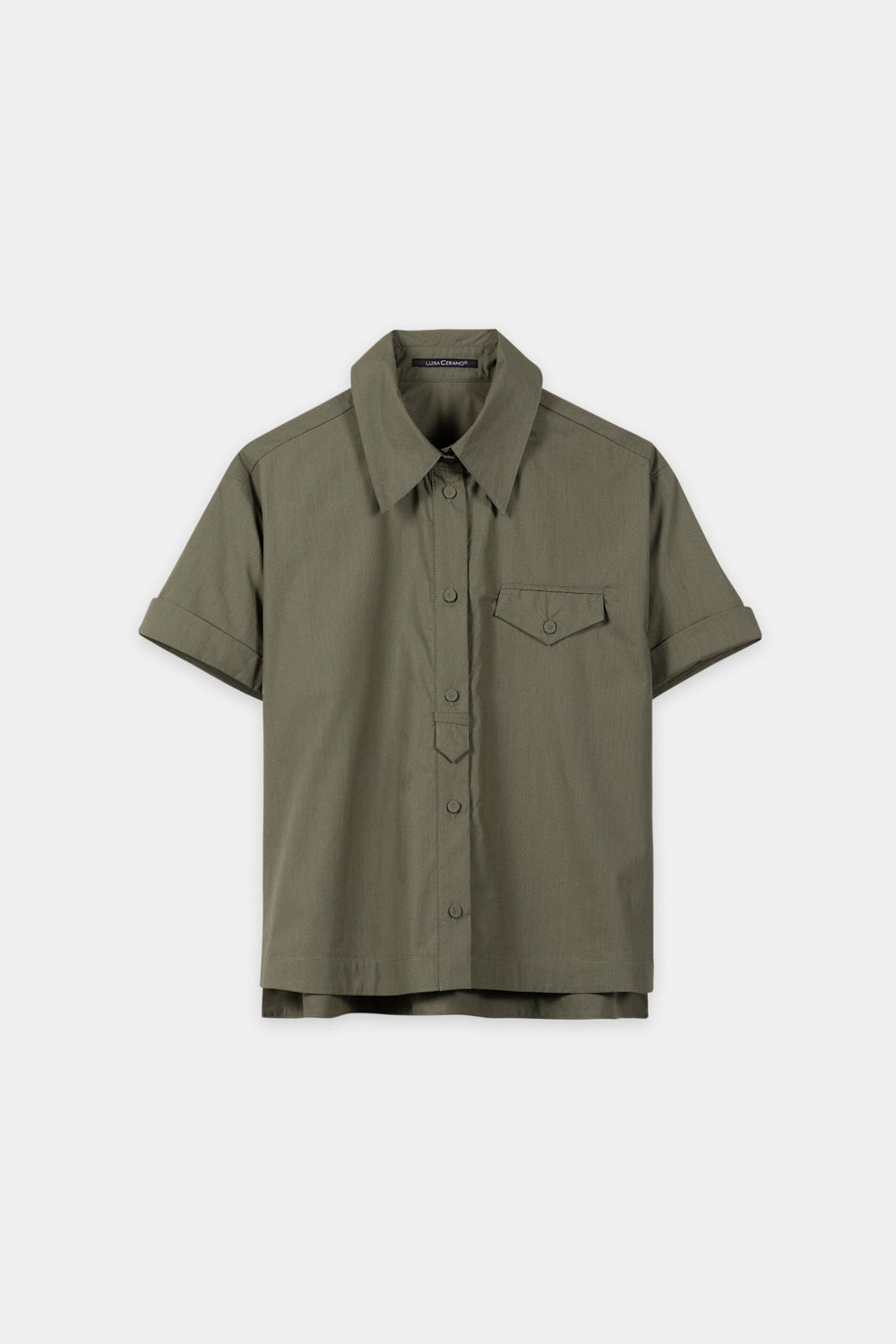 Baumwoll-Kurzarm-Hemd - khaki - Standard