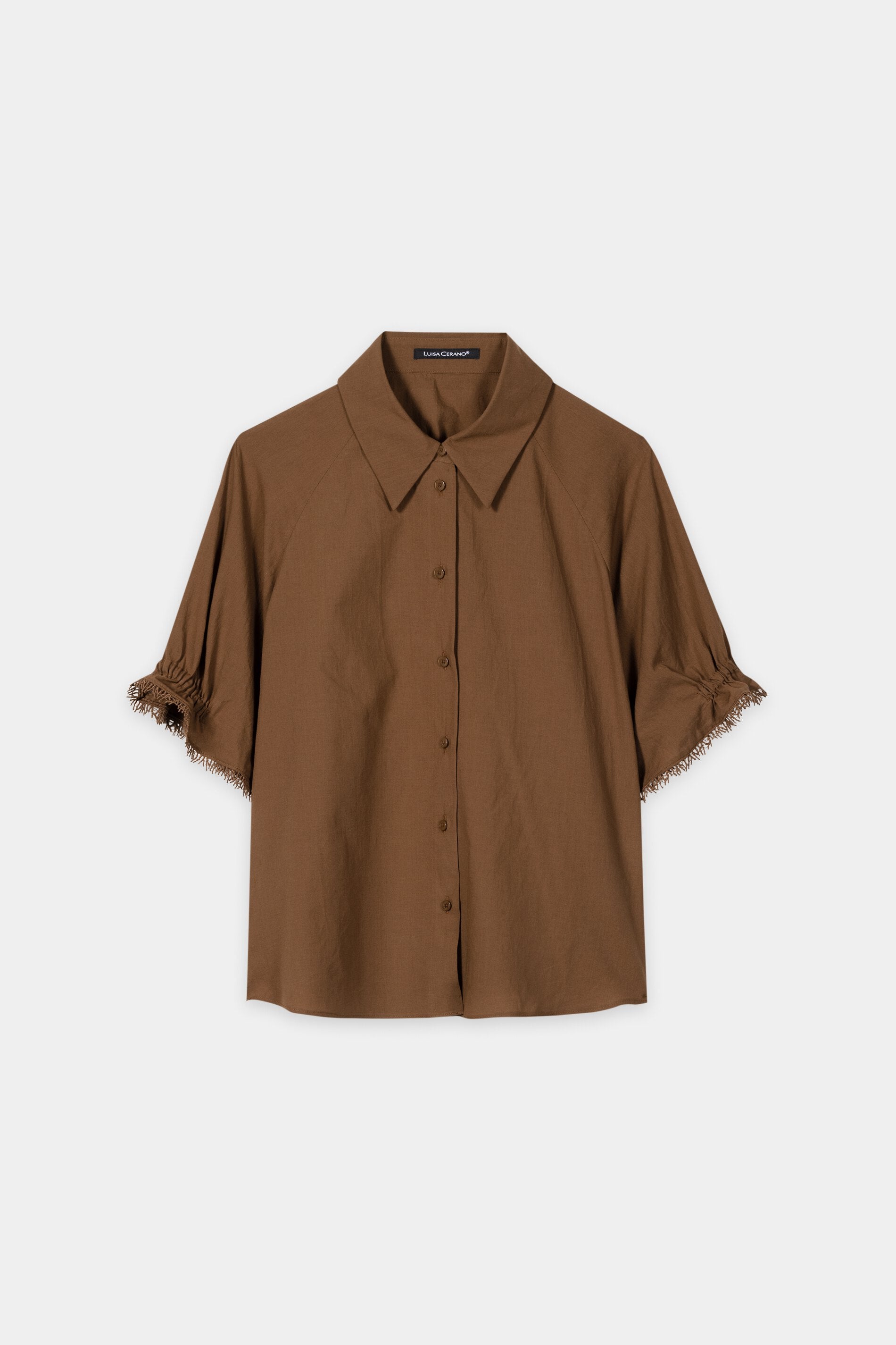 Cotton voile blouse - dark terracotta - Standard
