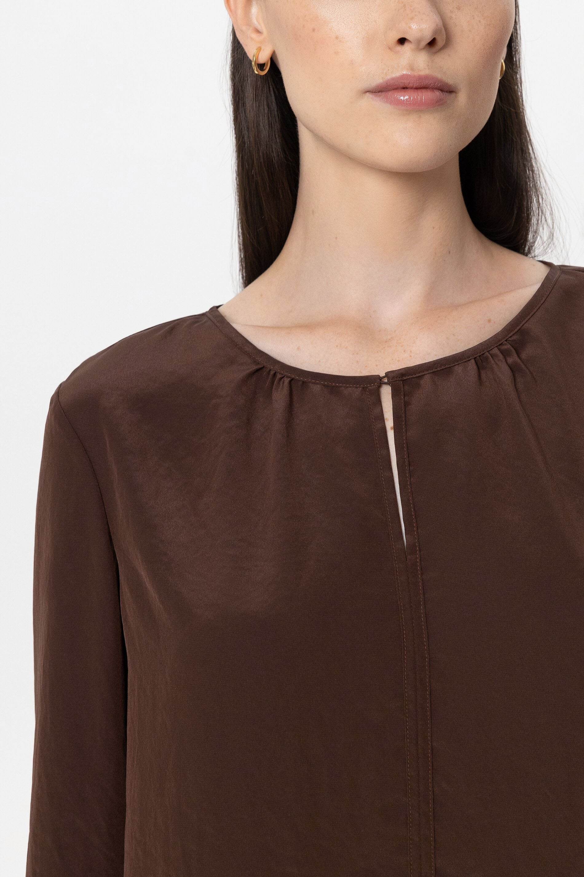 Fließendes Blusenshirt - marone - Standard | Model Detail