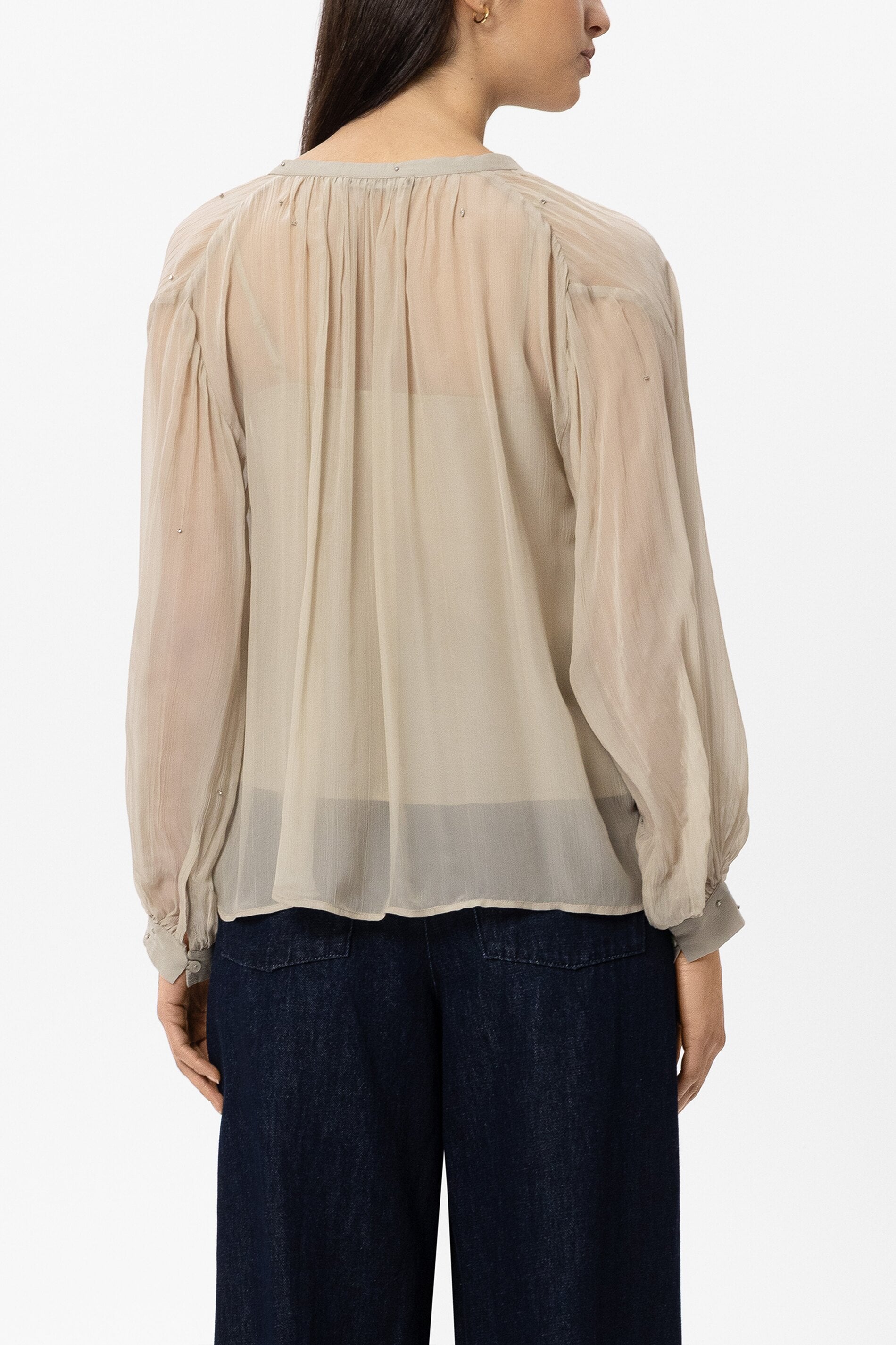 Bluse mit Kristallsteinen - ginger - Standard | Model Rück