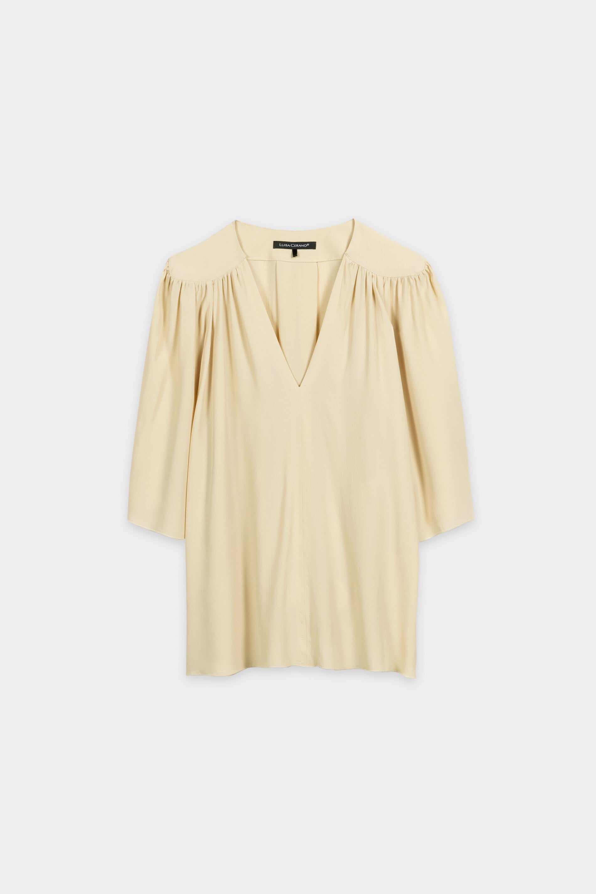 Bluse aus Seiden-Mix - butter yellow - Standard | Artikel Front