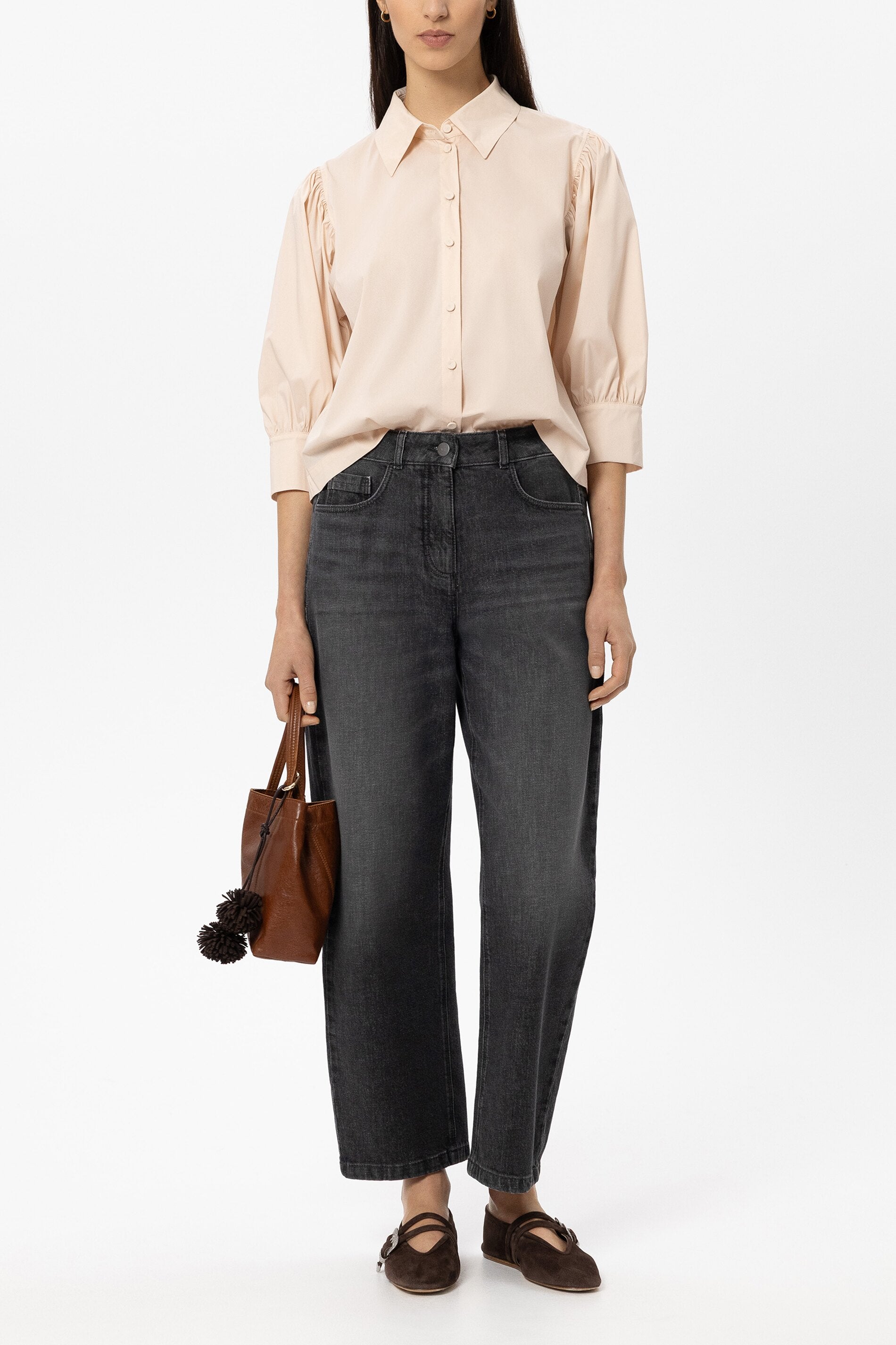 Bluse aus Baumwoll-Mix - powder - Standard | Model Front