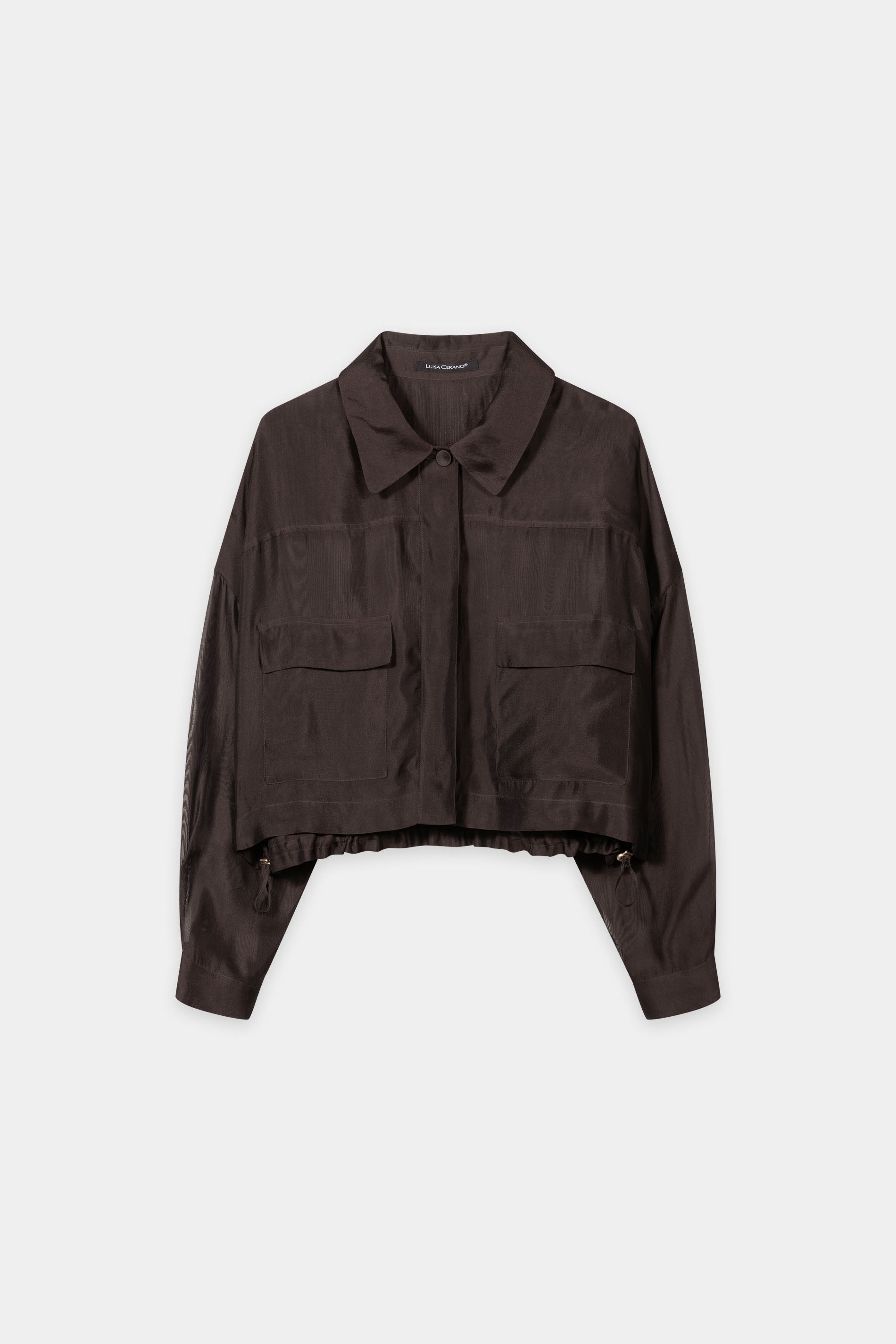Organza-Overshirt - dark brown - Standard | Artikel Front