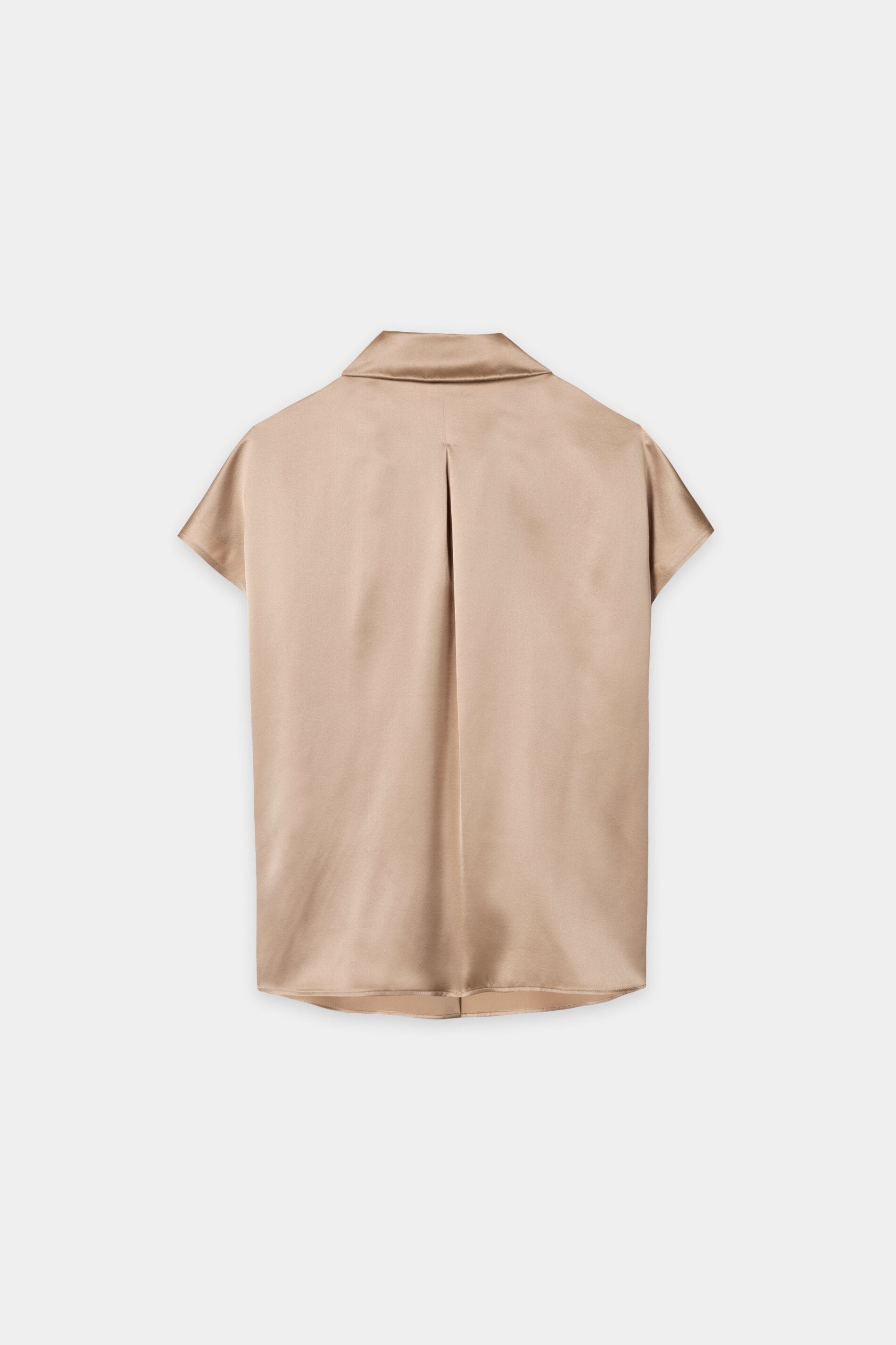 Kurzarm-Seidenbluse - cappuccino - Standard | Artikel Rück