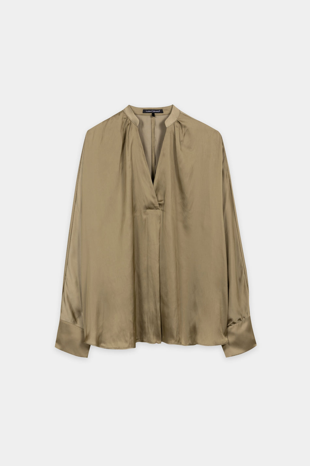Satin-Cape-Bluse - salbei - Standard