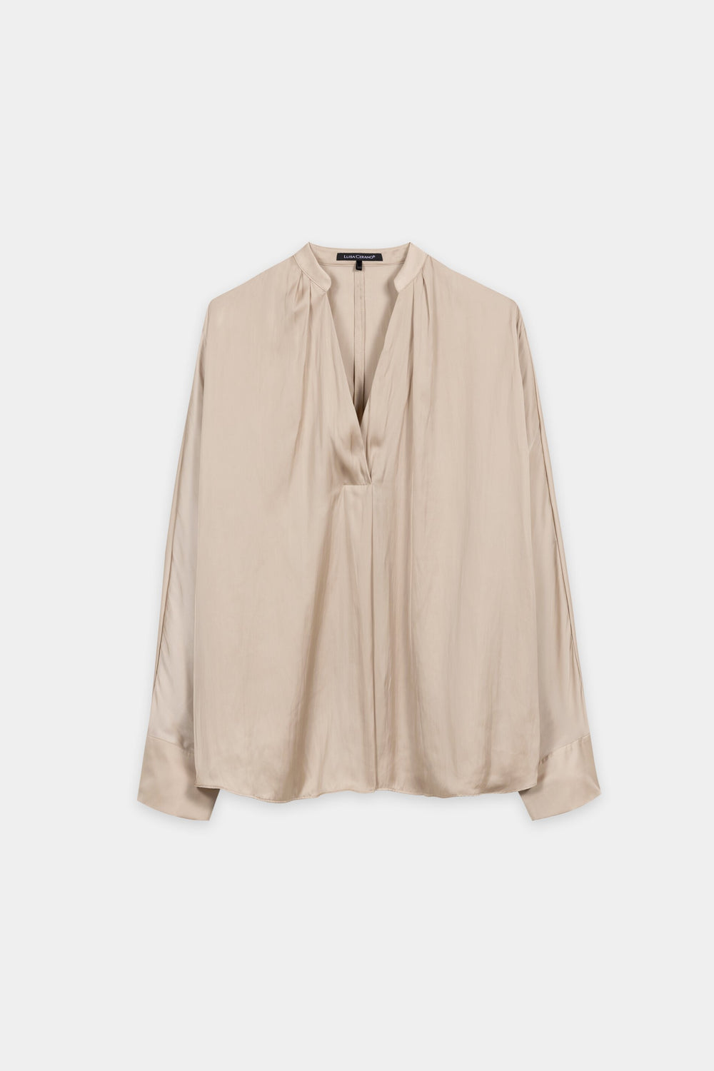 Satin-Cape-Bluse - cappuccino - Standard