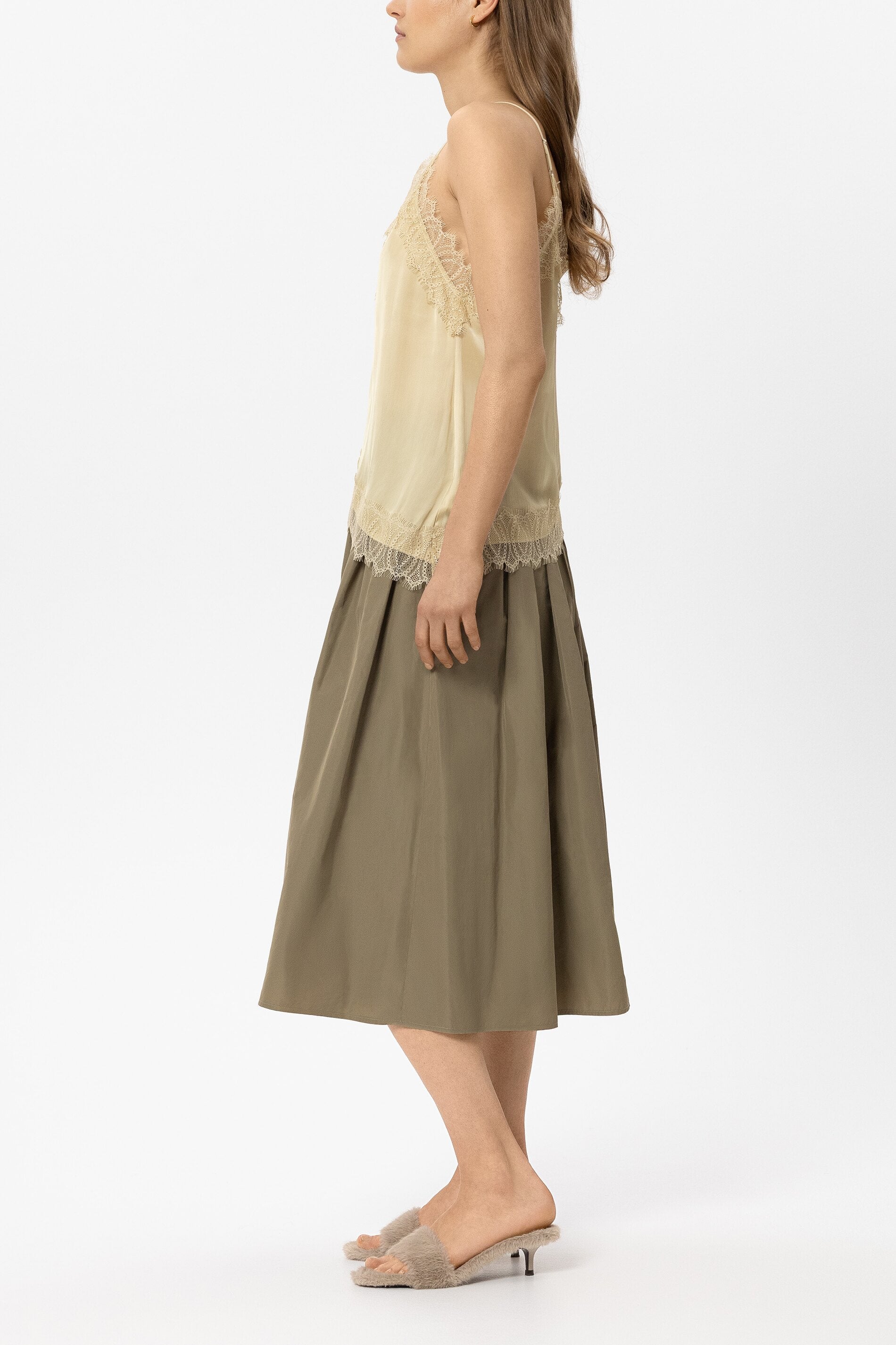 Satin-Lingerie-Top - butter yellow - Standard | Model Seite