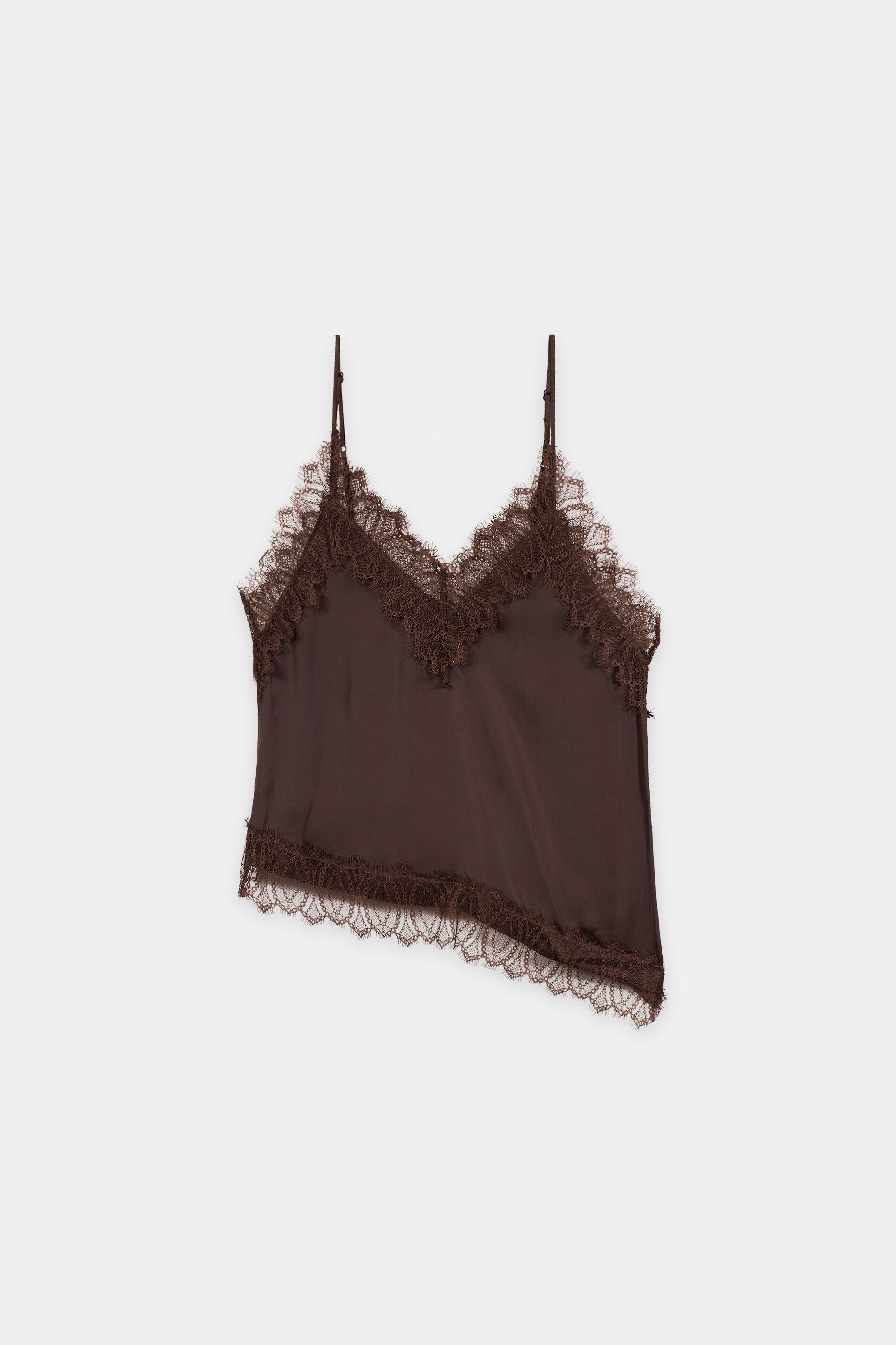 Satin-Lingerie-Top - marone - Standard | Artikel Front