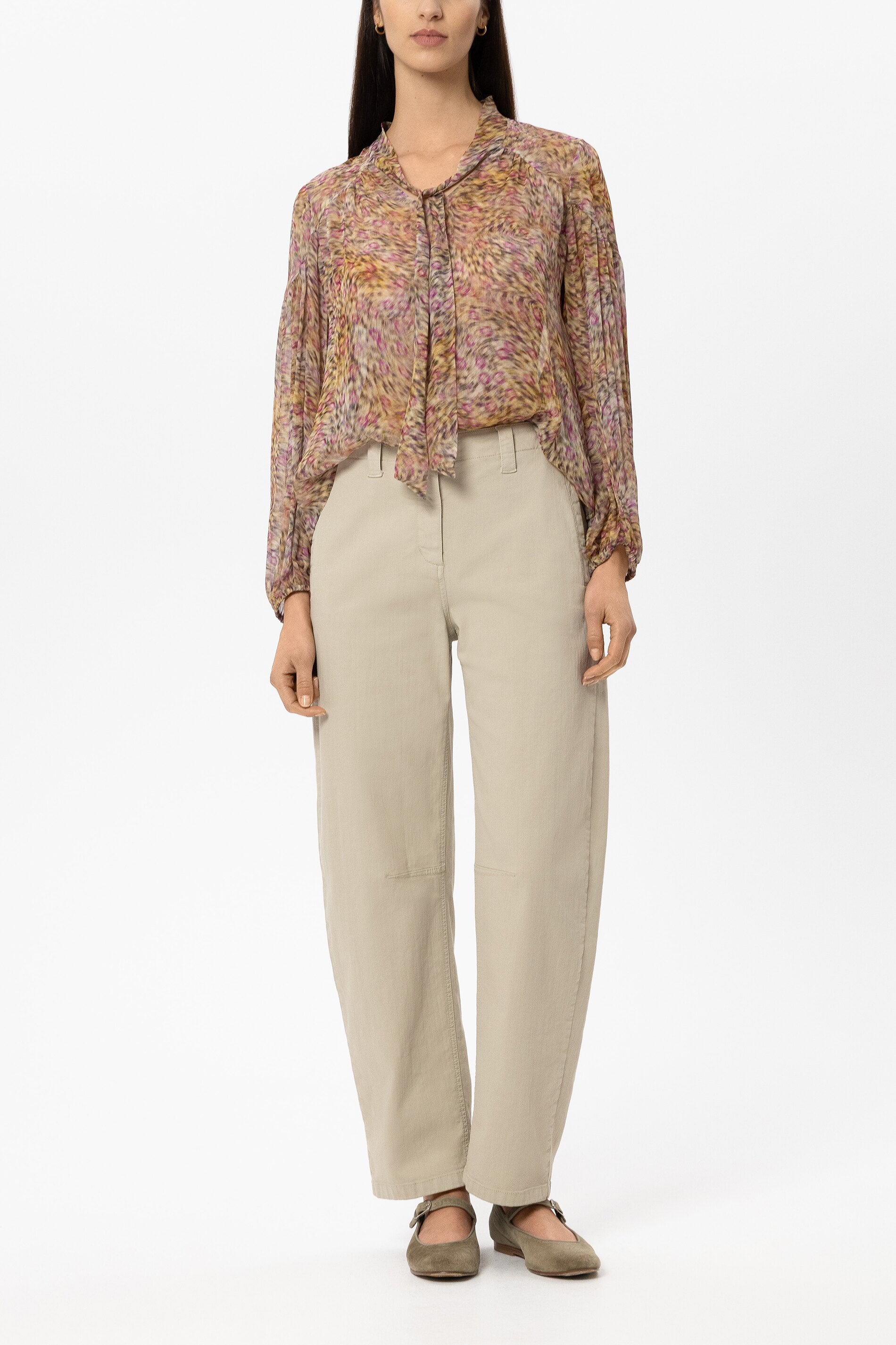 Bluse mit Animal-Print - multi - Standard | Model Front