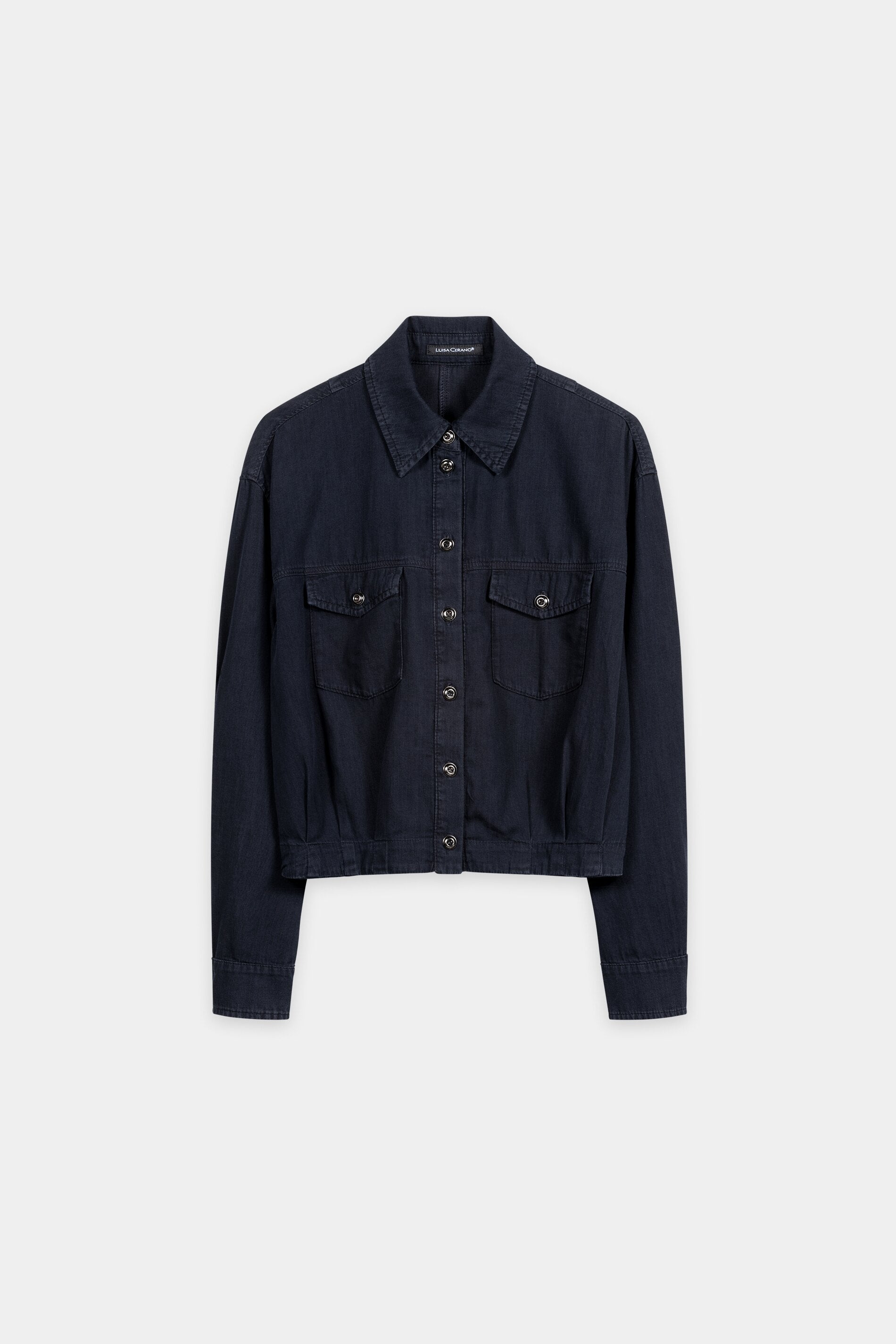 Denim-Bluse in Blouson-Optik - multi - Standard | Artikel Front