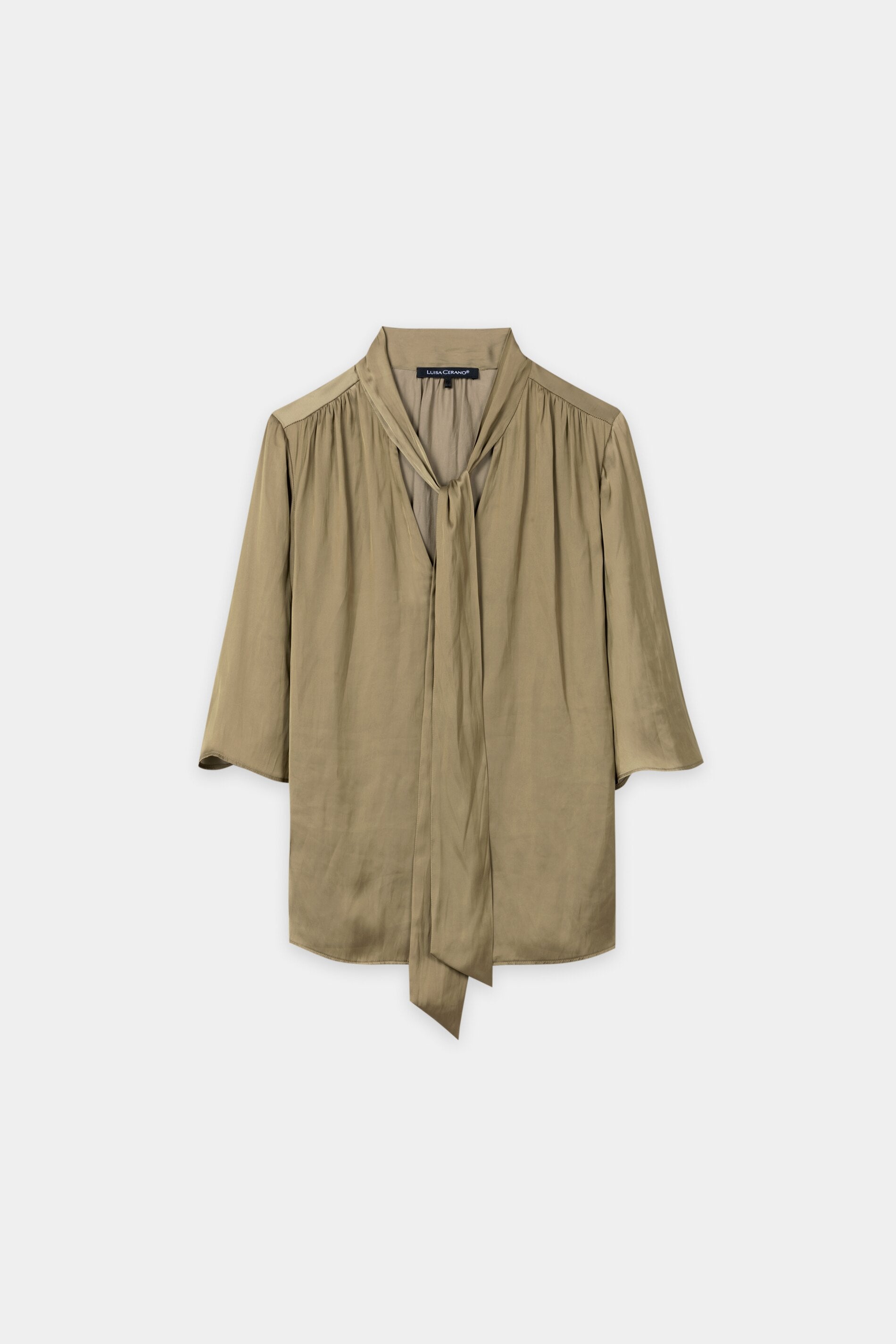 Satin-Bluse mit Schluppe - salbei - Standard | Artikel Front