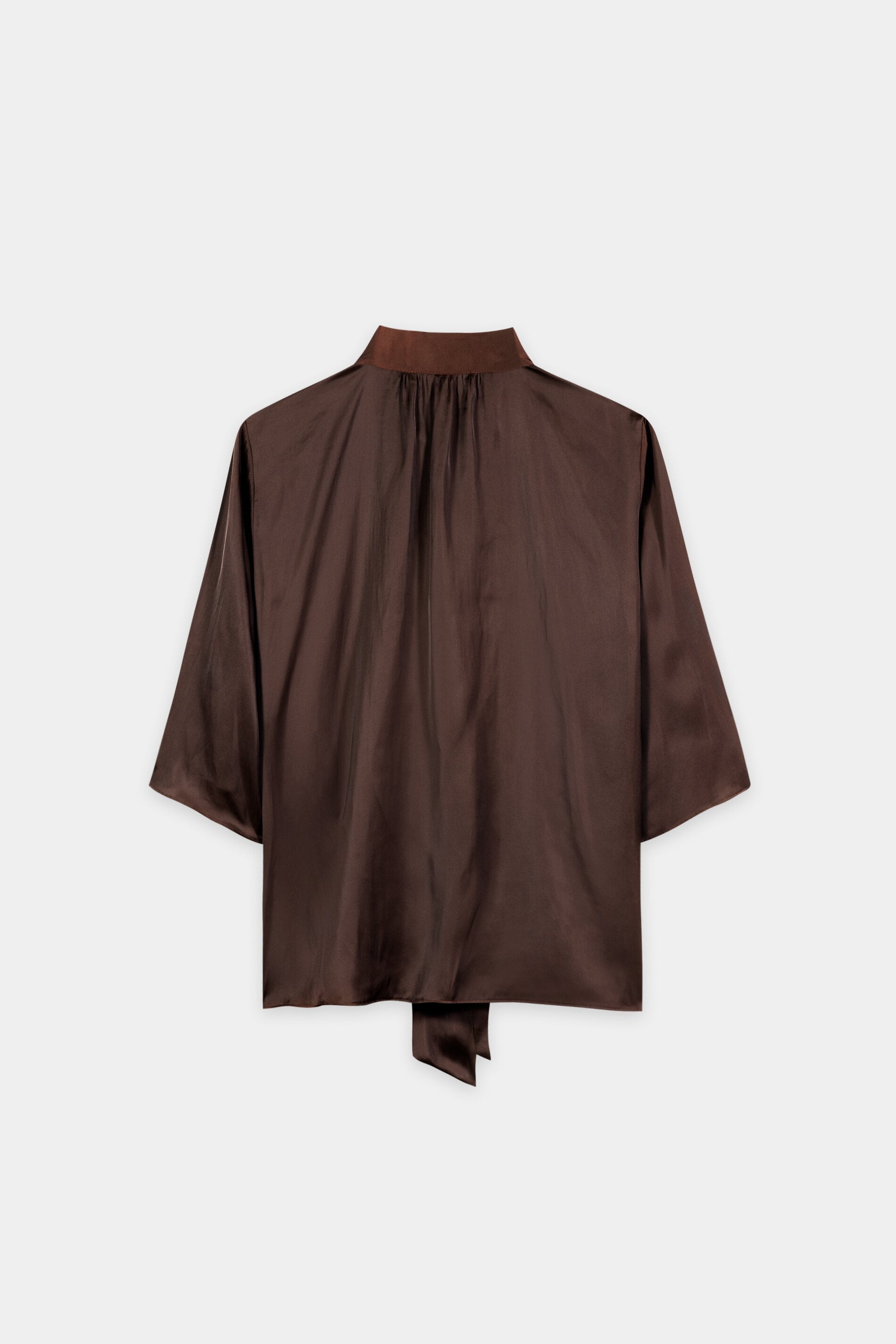 Satin-Bluse mit Schluppe - marone - Standard | Artikel Rück