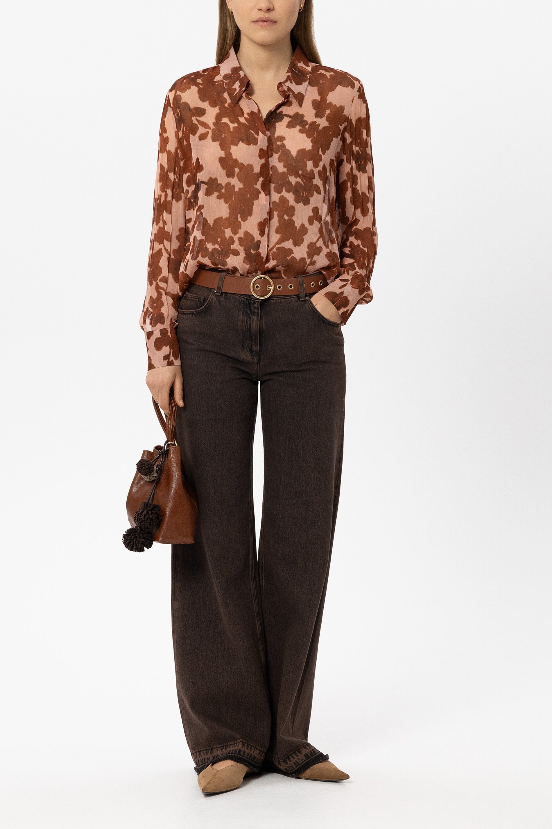 Bluse mit Flower-Print - multi - Standard | Model Front