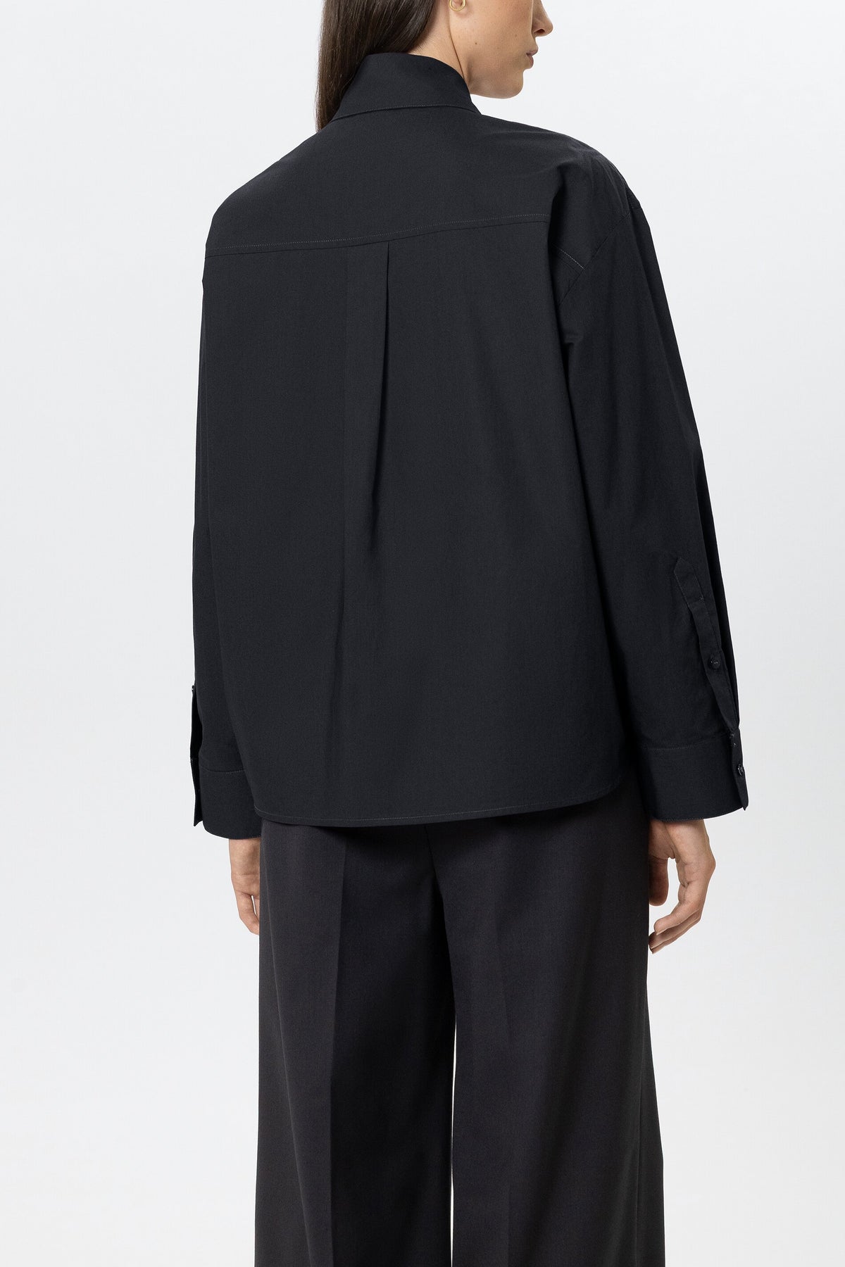 Hemd mit Schal-Schluppe - winter navy - Standard | Model Rück