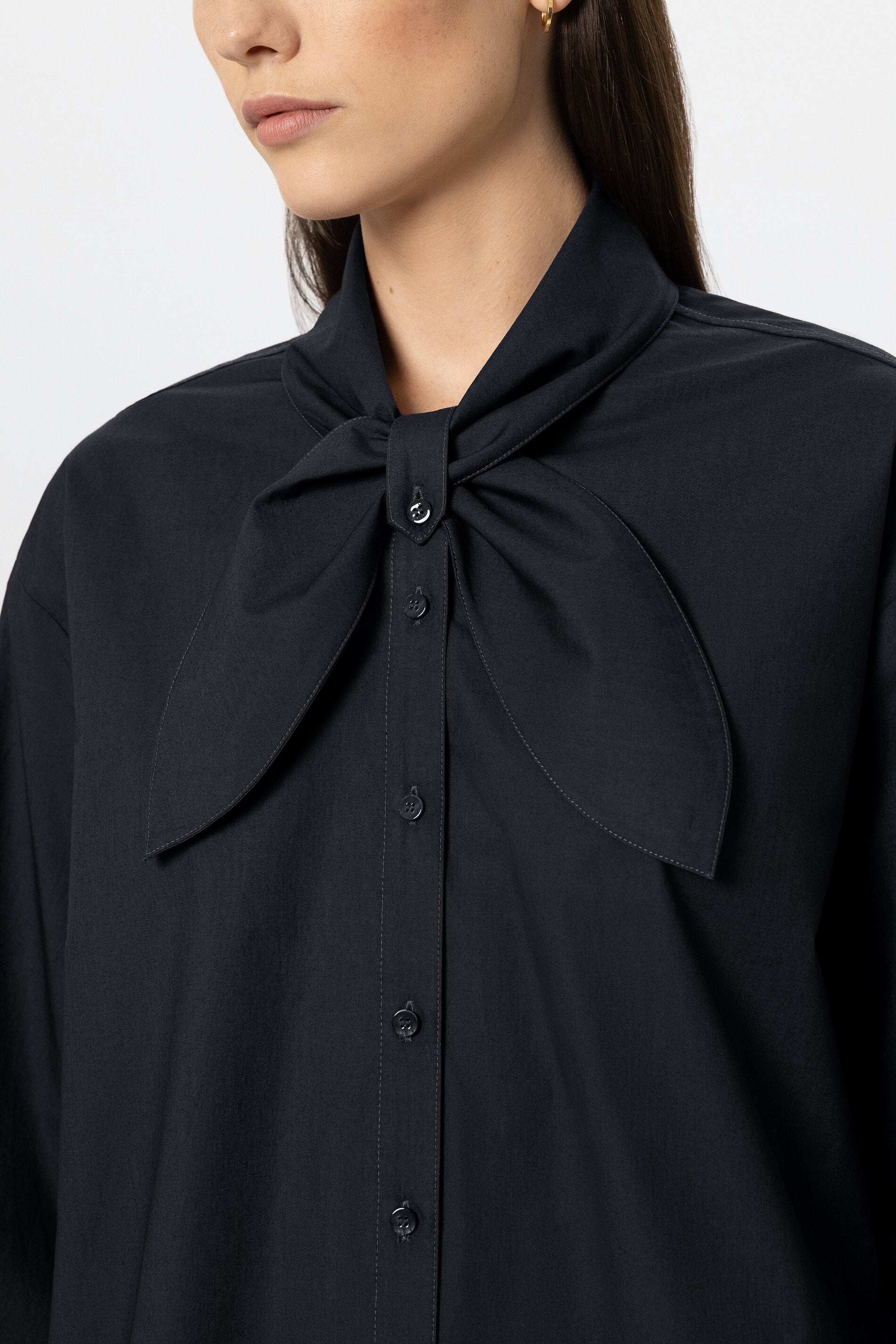Hemd mit Schal-Schluppe - winter navy - Standard | Model Detail