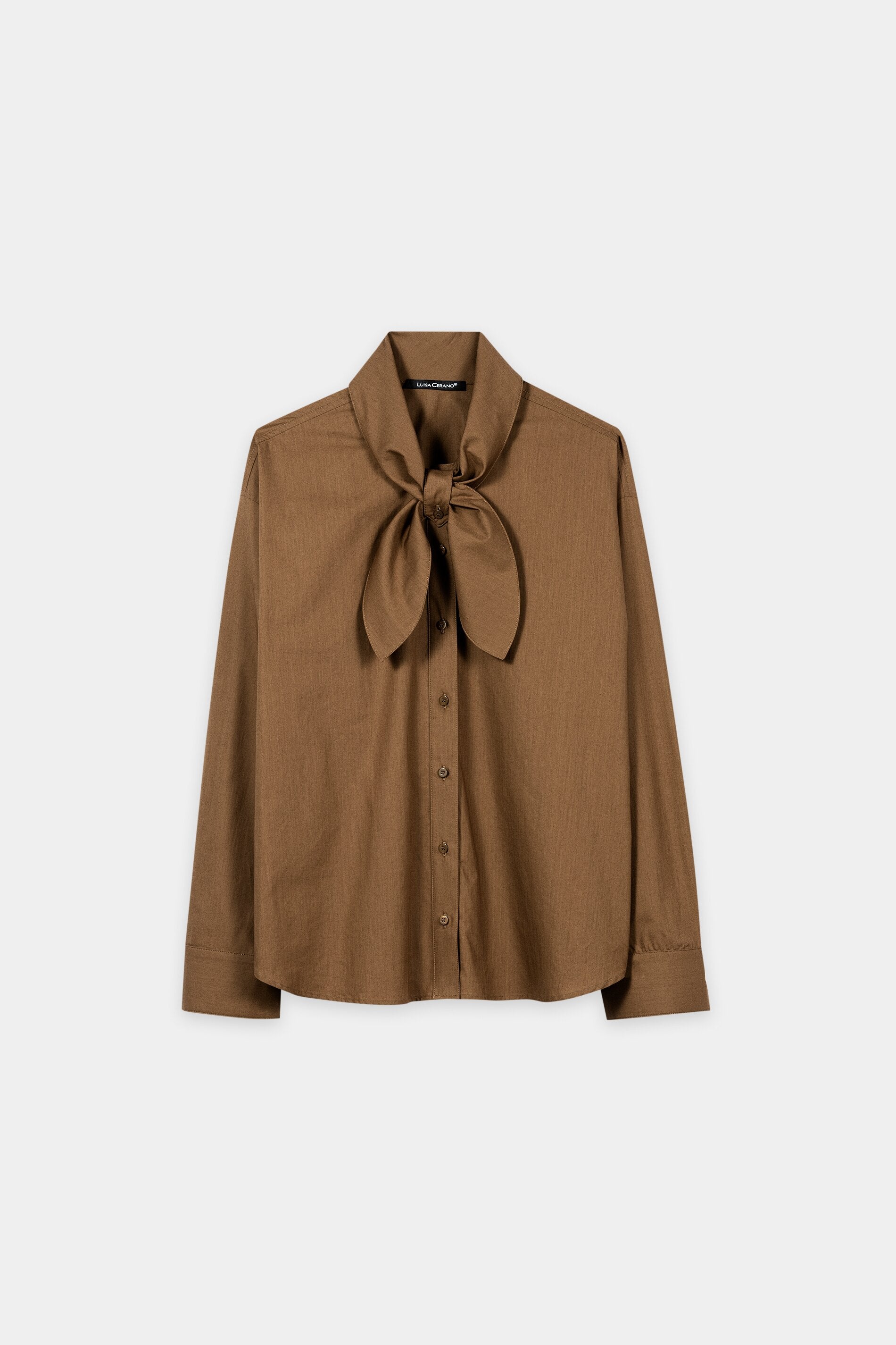 Hemd mit Schal-Schluppe - caramel - Standard | Artikel Front
