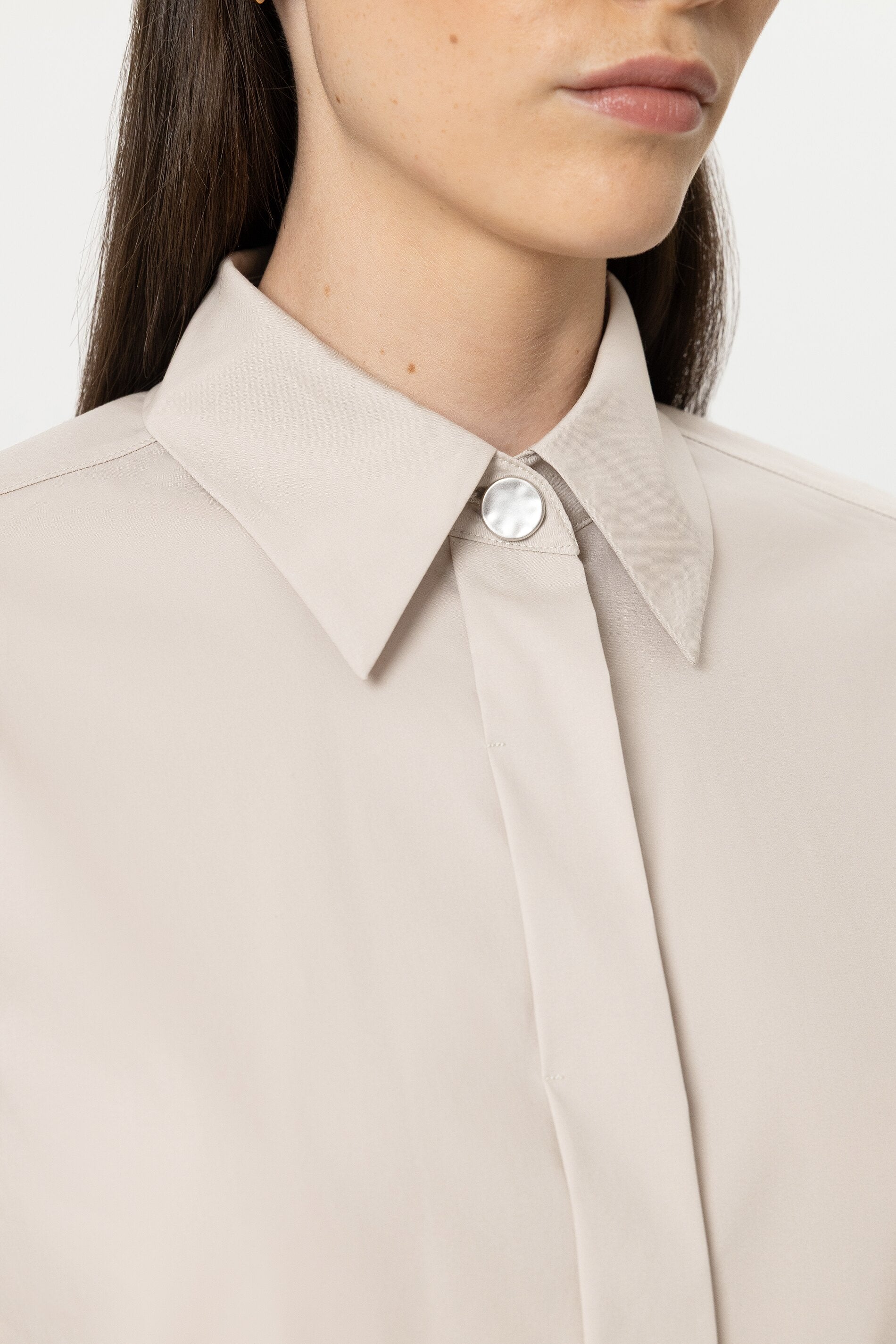 Baumwoll-Hemdbluse - pearl - Standard | Model Detail