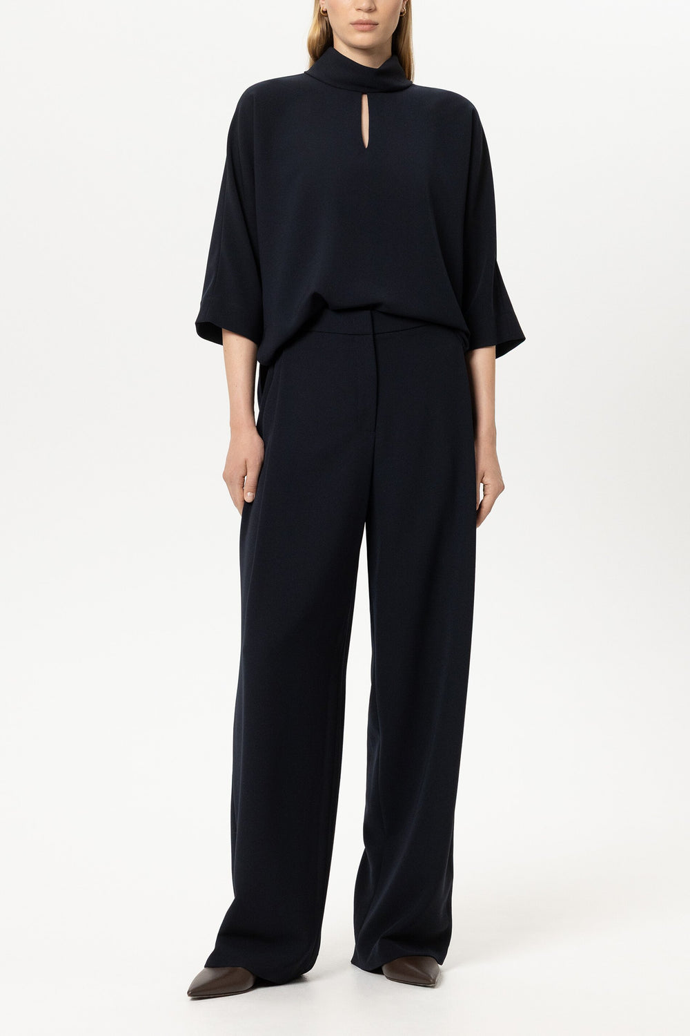 Kurzarm-Blusentop - winter navy - Standard