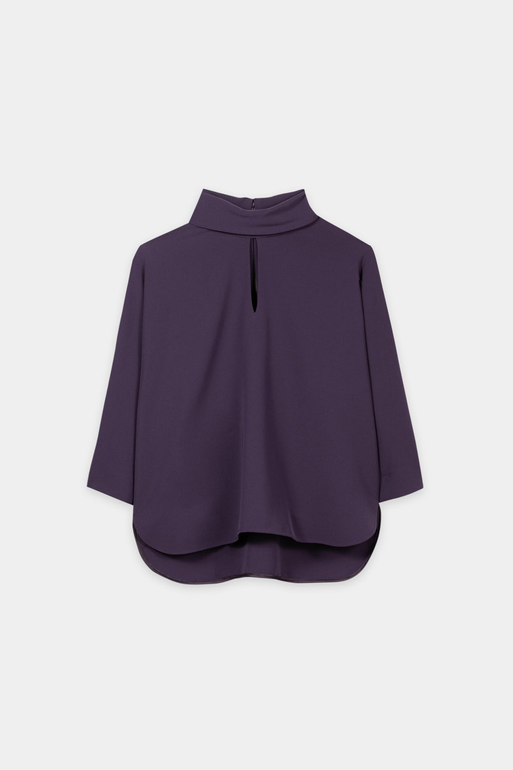 Kurzarm-Blusentop - plum - Standard