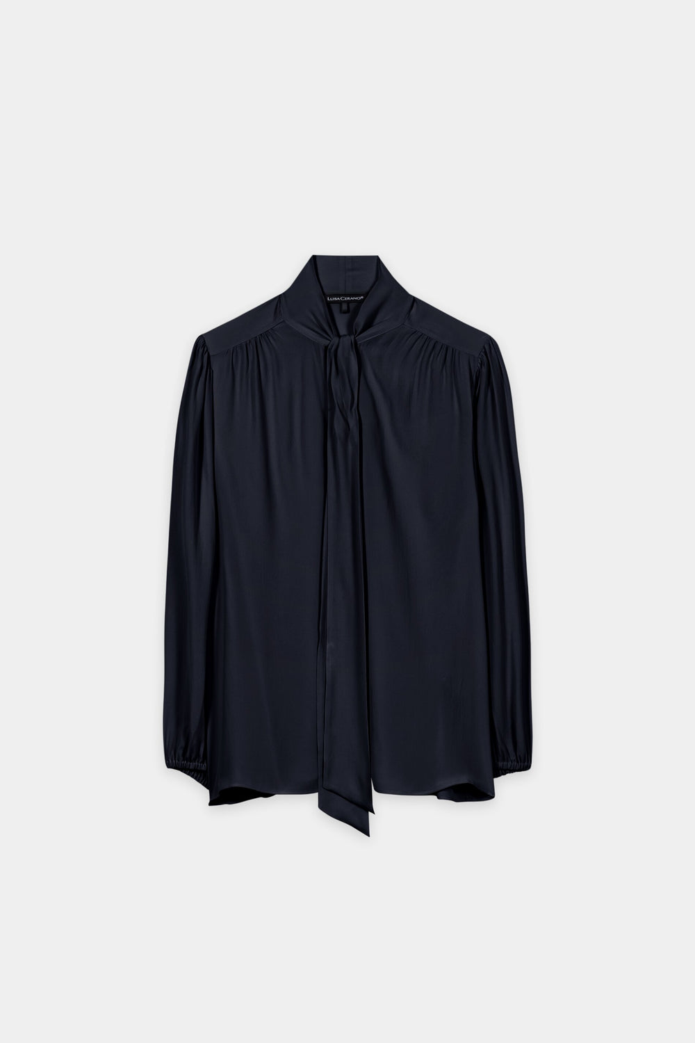 Schluppenbluse aus Seiden-Mix - winter navy - Standard