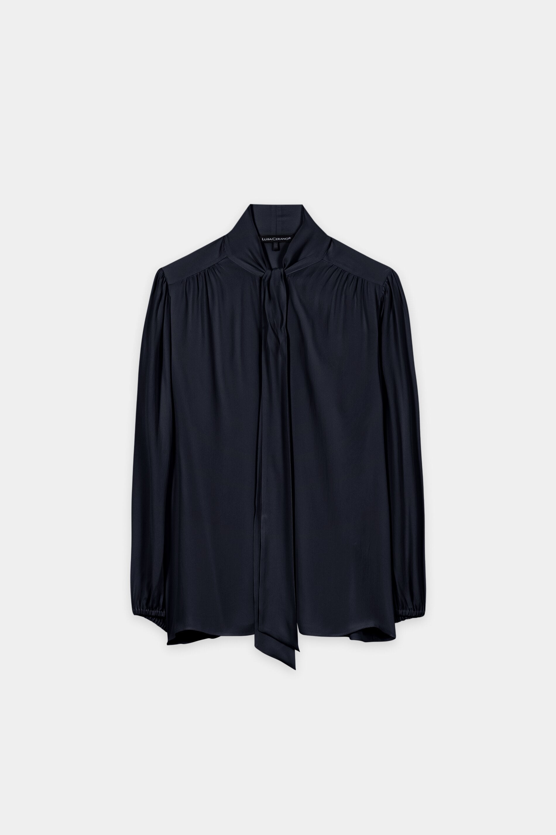 Schluppenbluse aus Seiden-Mix - winter navy - Standard | Artikel Front