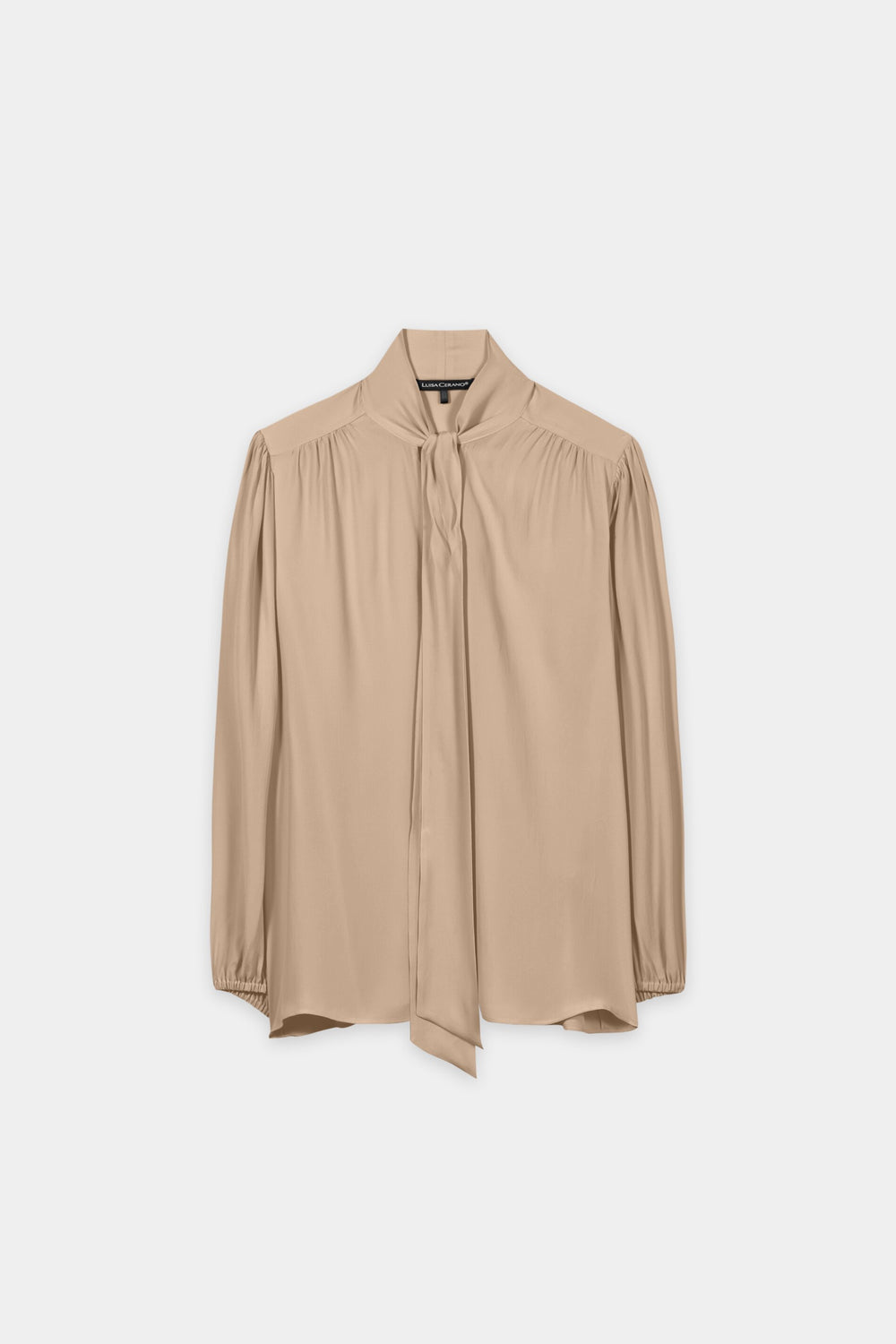 Schluppenbluse aus Seiden-Mix - soft caramel - Standard