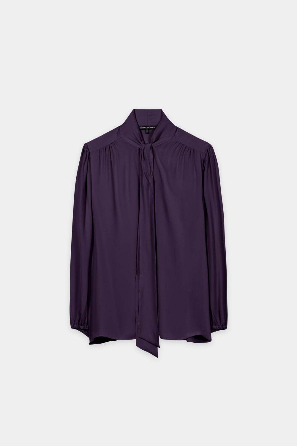 Schluppenbluse aus Seiden-Mix - plum - Standard