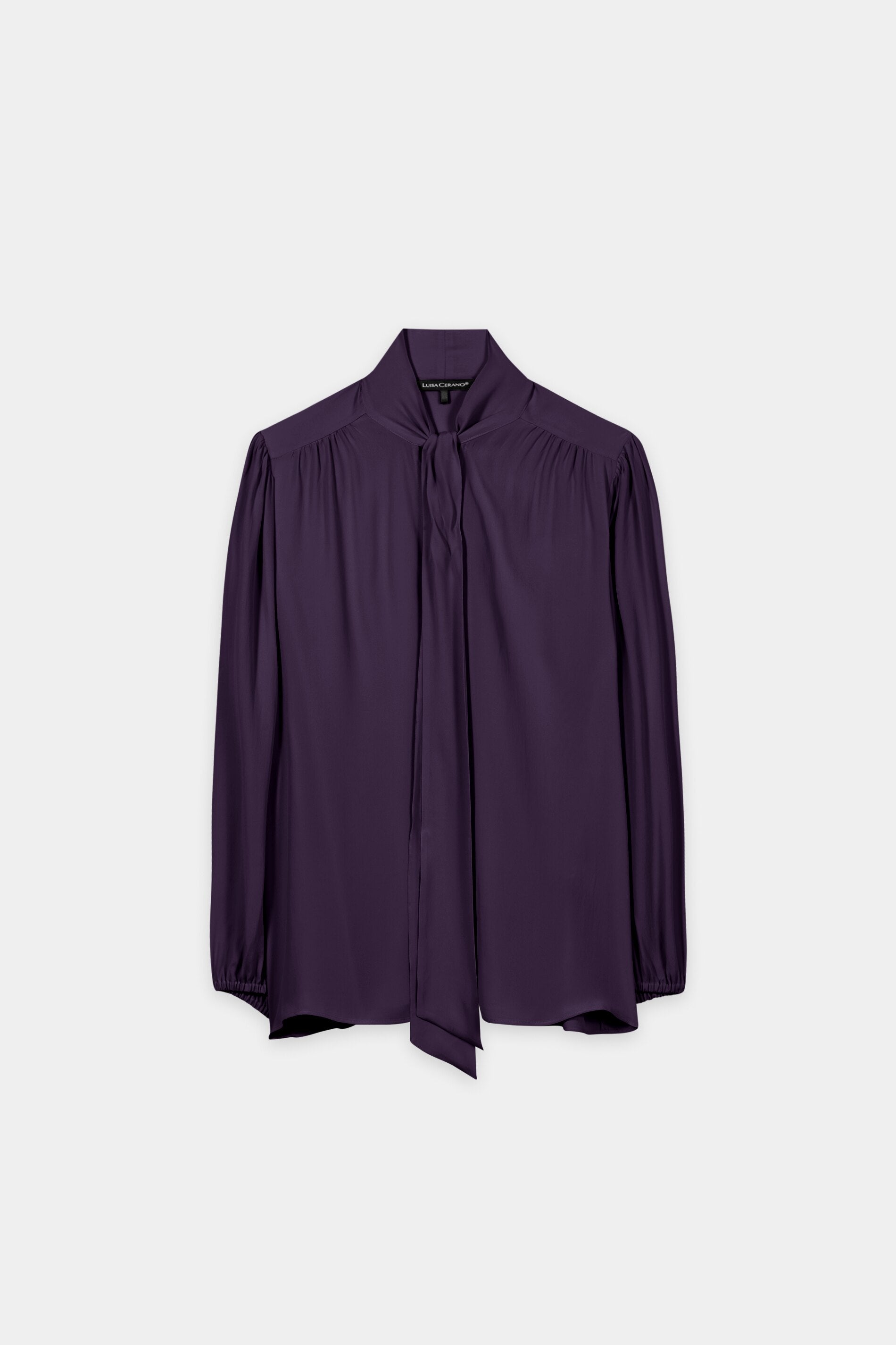 Schluppenbluse aus Seiden-Mix - plum - Standard | Artikel Front