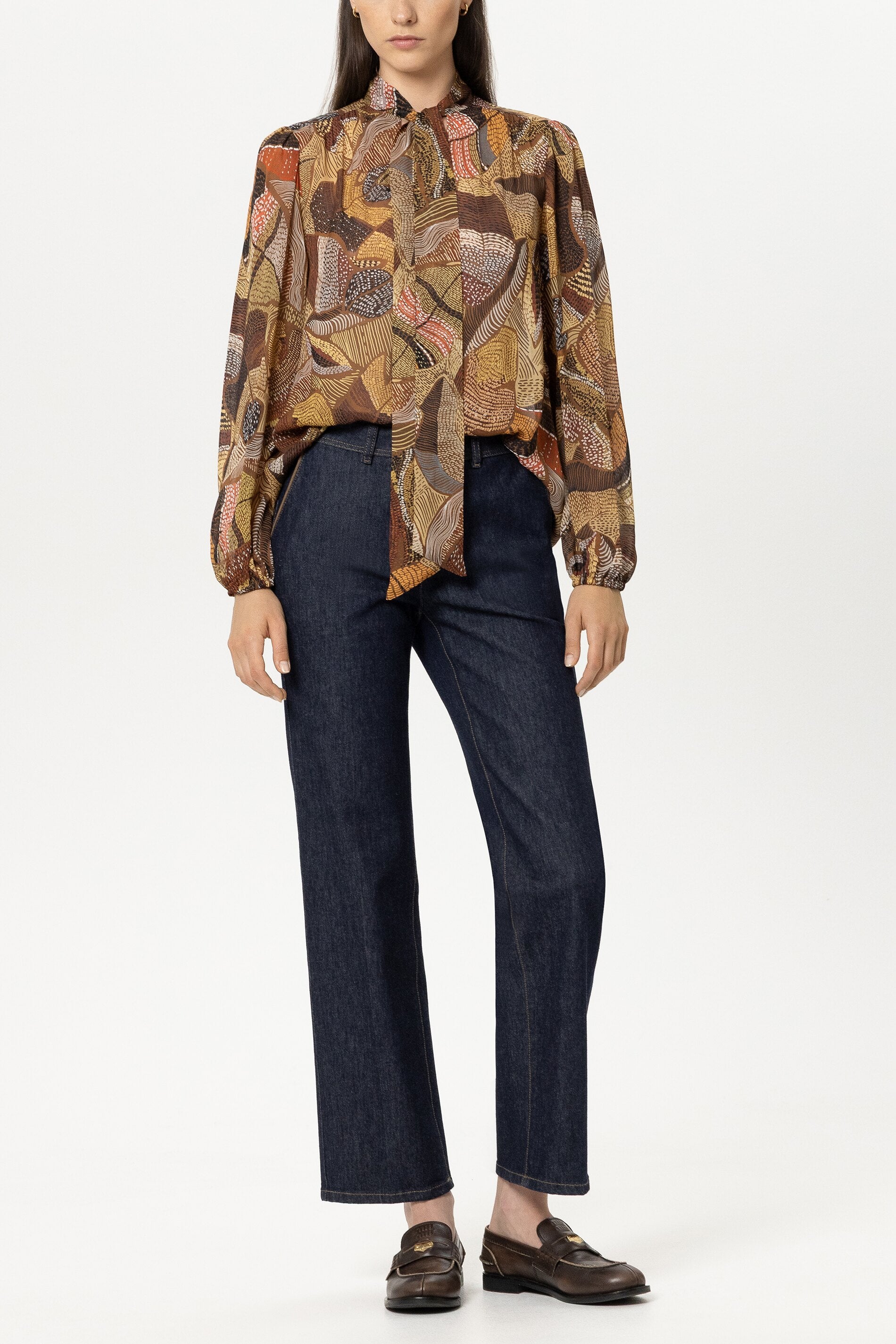 Bluse mit Ethnic-Print - multi - Standard | Model Front
