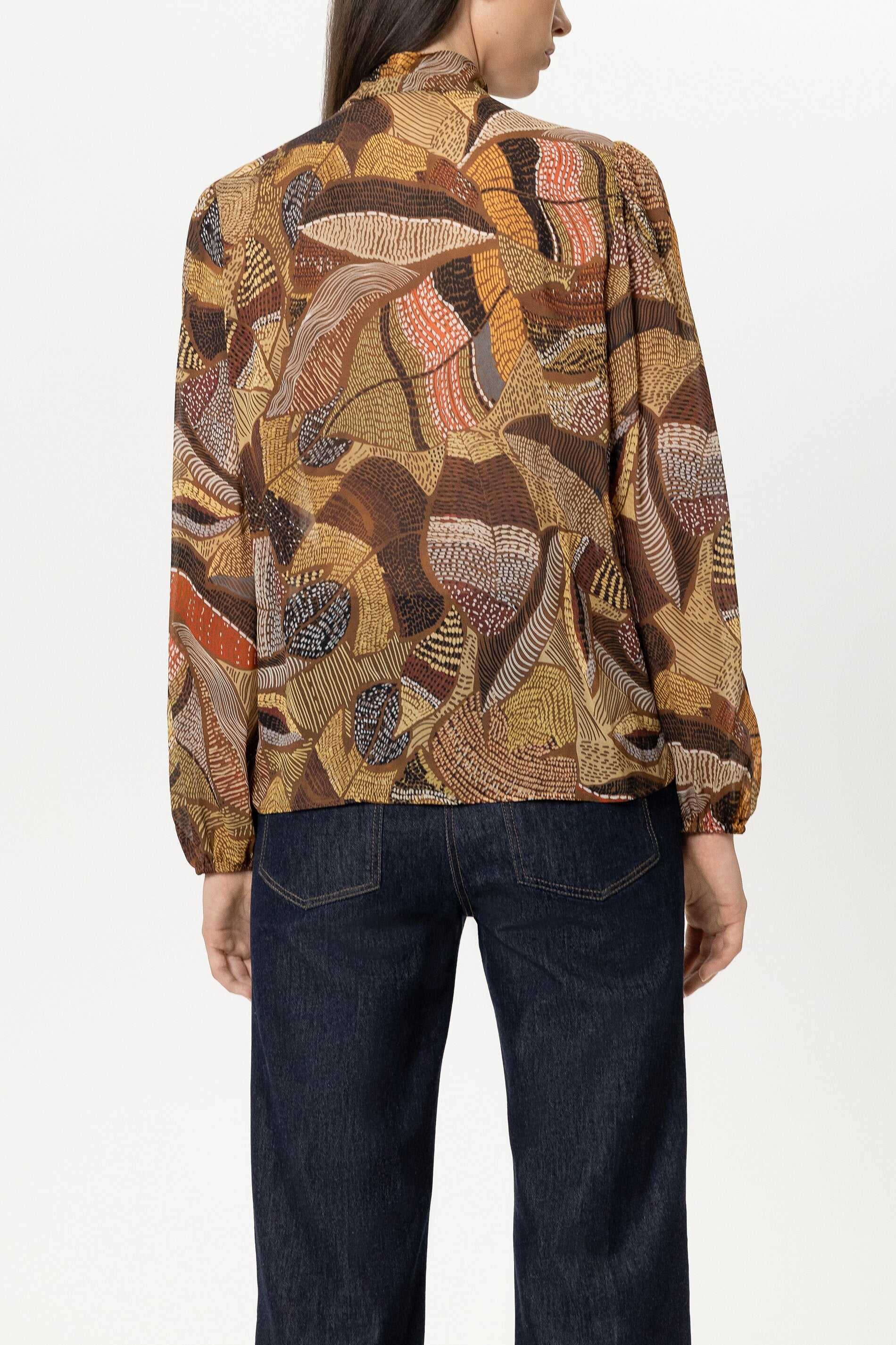 Bluse mit Ethnic-Print - multi - Standard | Model Rück