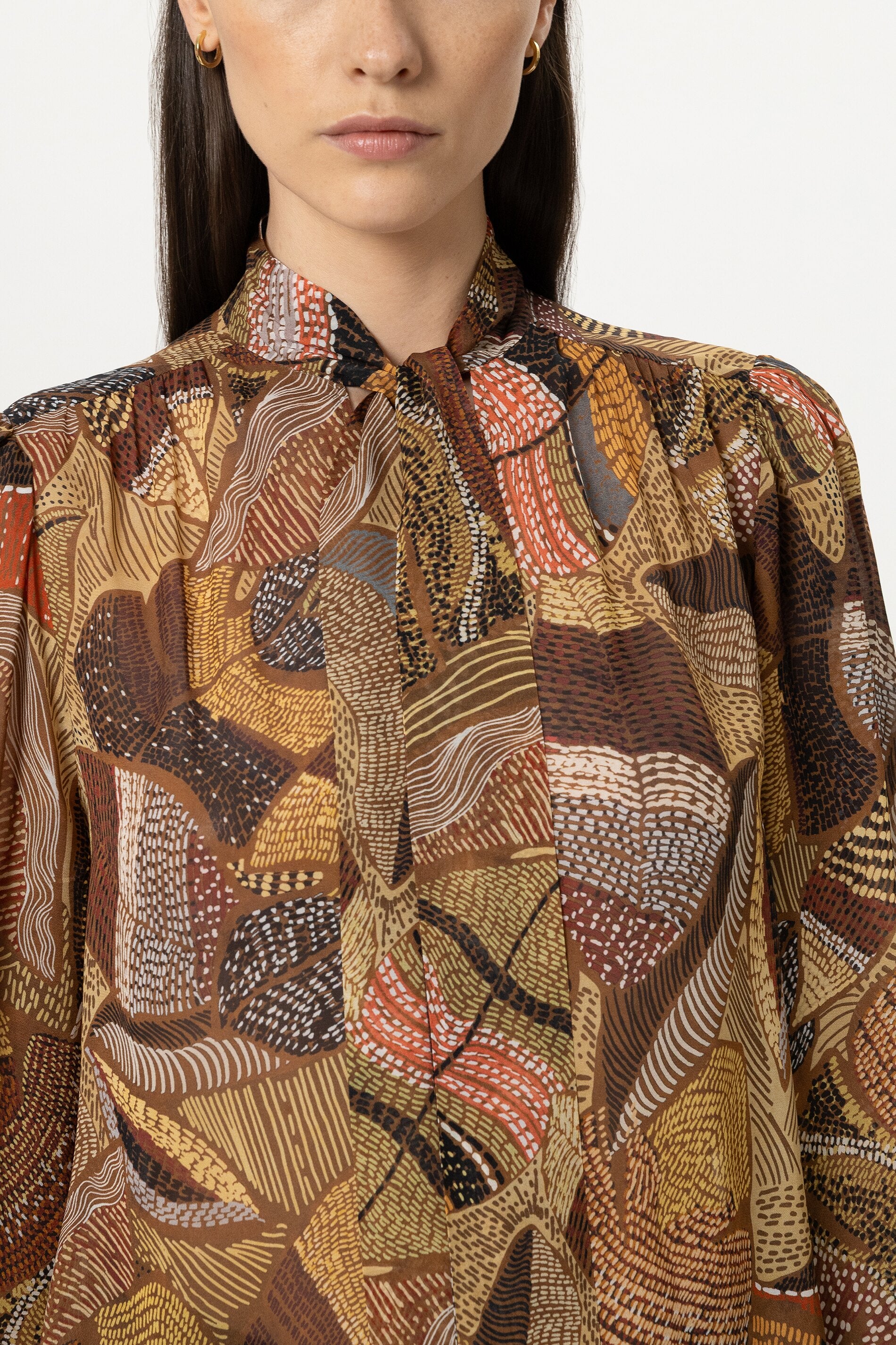 Bluse mit Ethnic-Print - multi - Standard | Model Detail