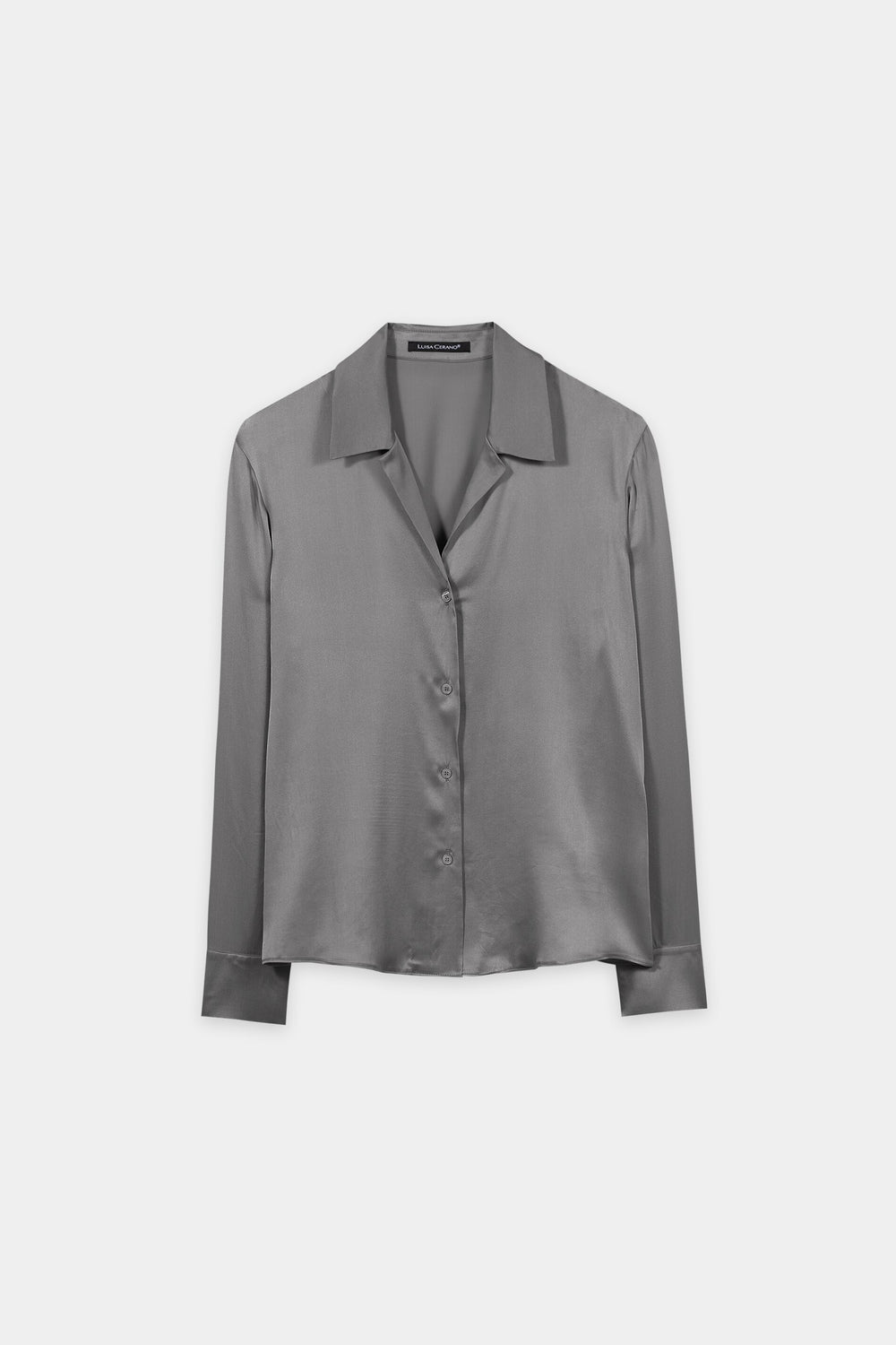 Silk-blend shirt blouse - heather grey - Standard