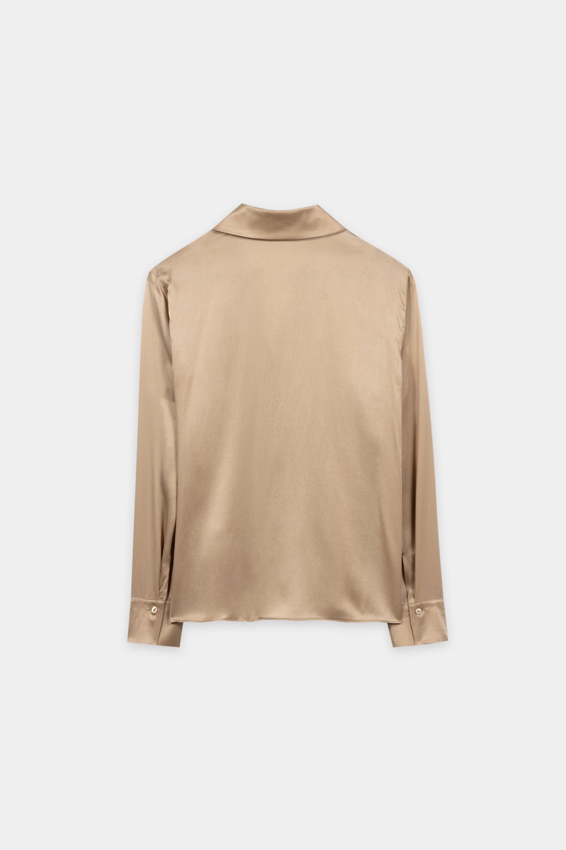 Hemdbluse aus Seiden-Mix - soft caramel - Standard | Artikel Rück