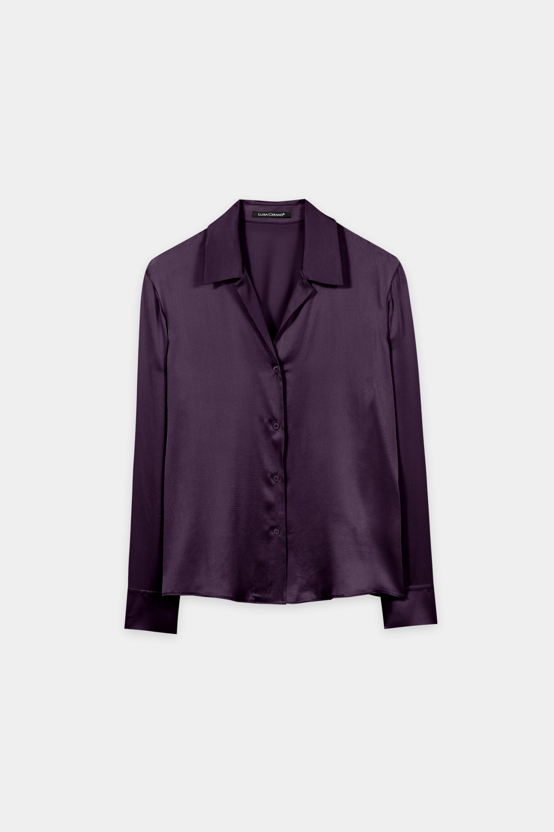 Hemdbluse aus Seiden-Mix - plum - Standard | Artikel Front