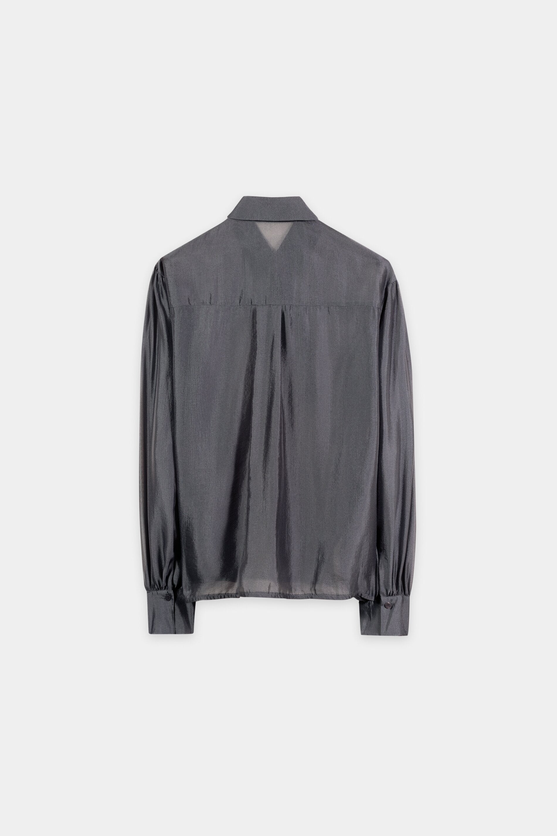 Semitransparente Hemdbluse - heather grey - mit Krawatte | Artikel Rück