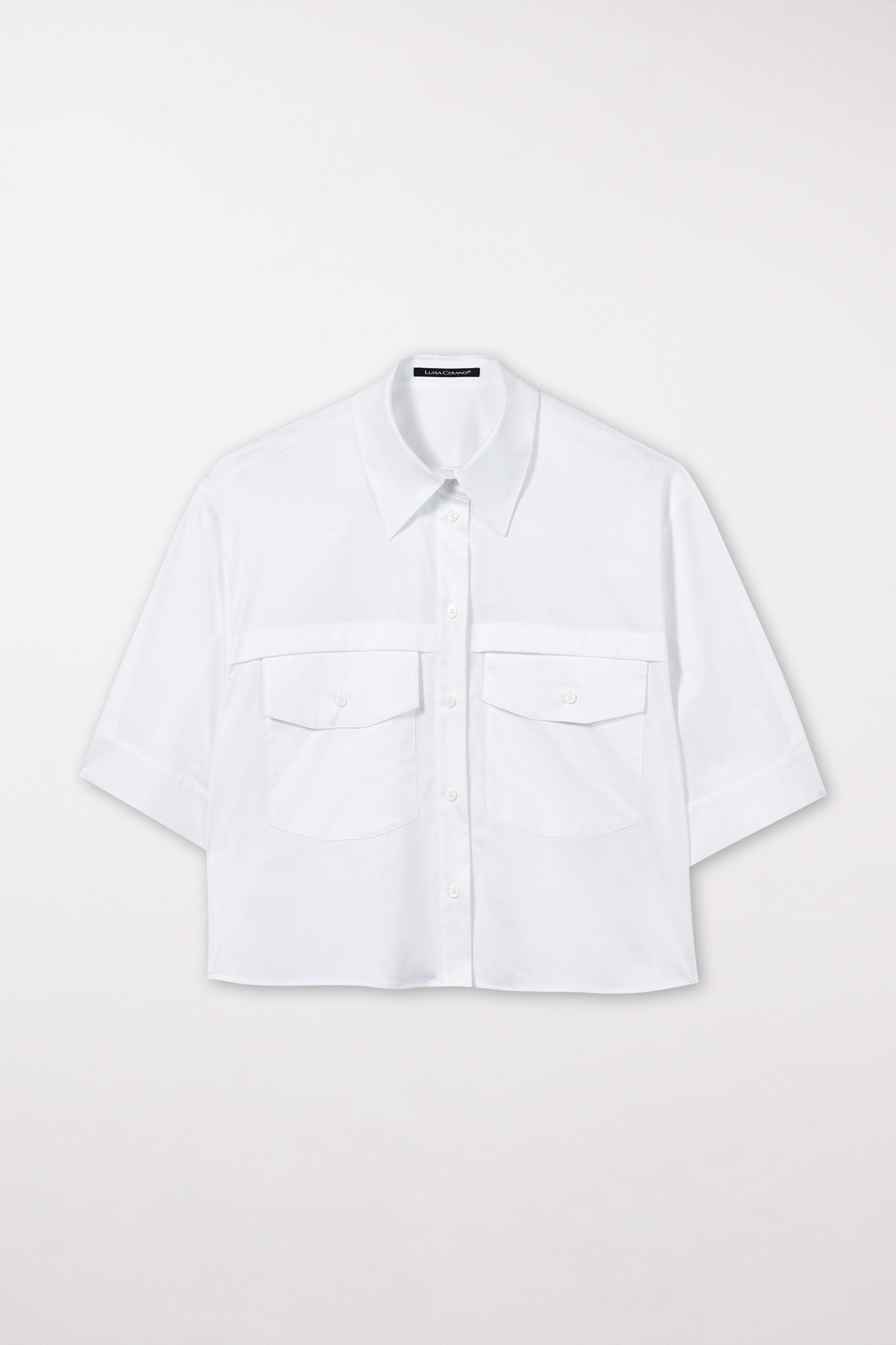 Bluse aus Gabardinestretch - white - Standard | Artikel Front