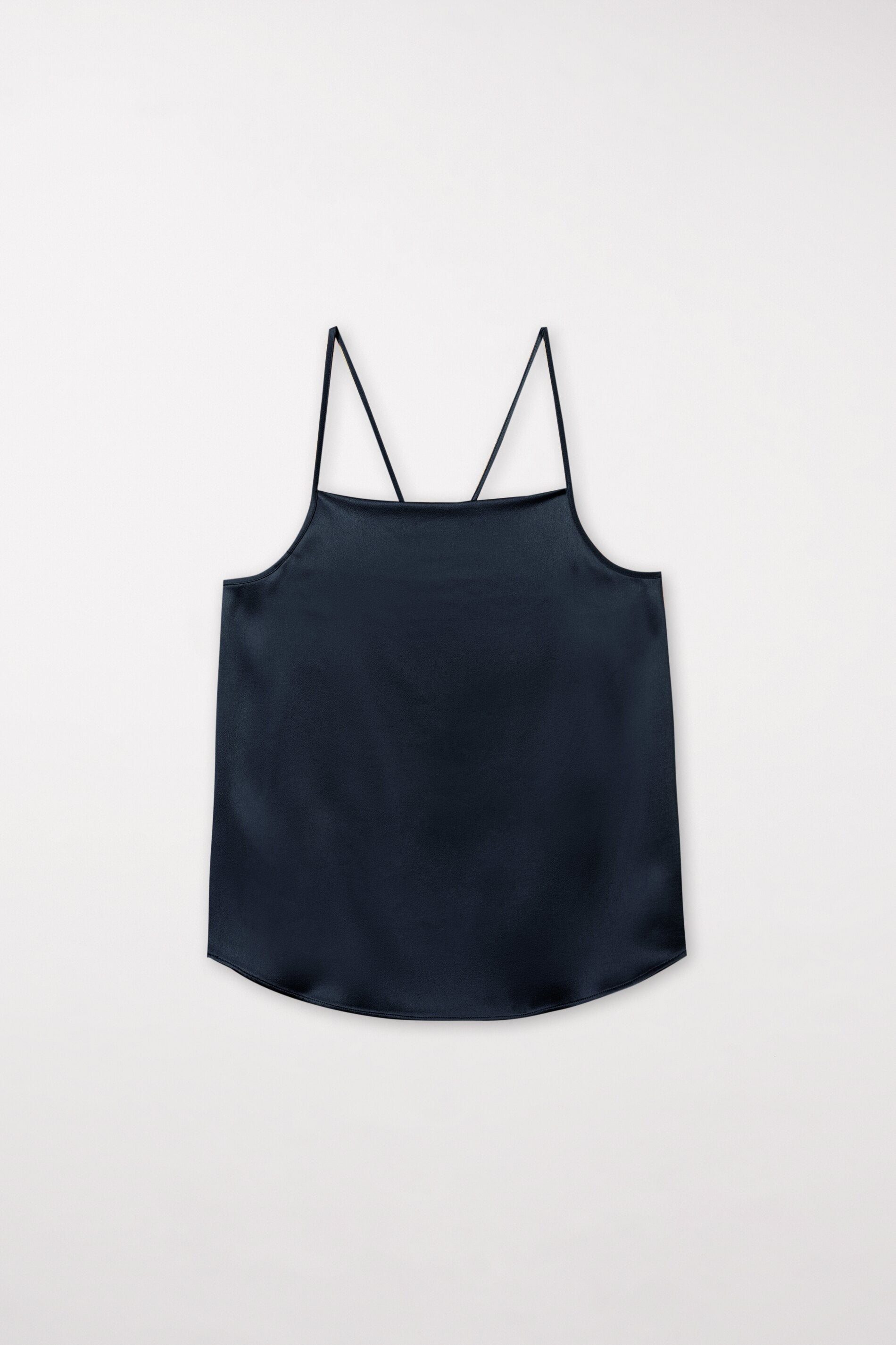 Satin-Spaghetti-Top - petrol blue - Standard | Artikel Front