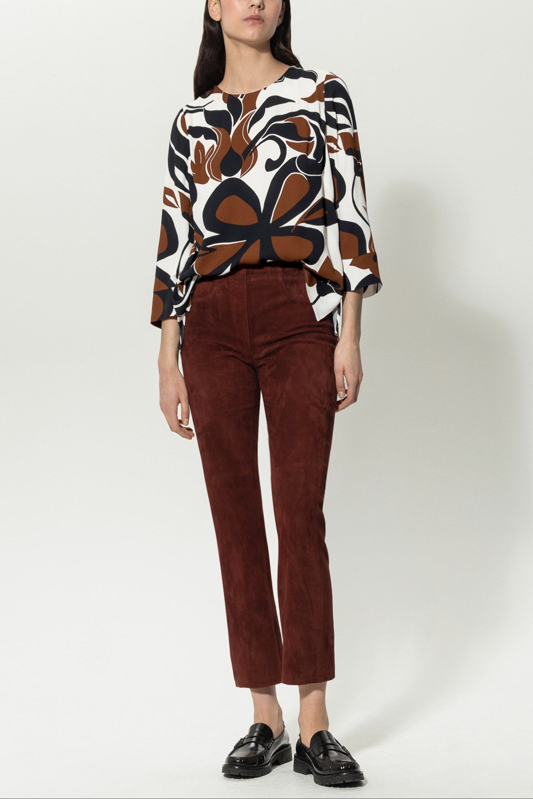 Bluse mit Flower-Print - multi - Standard | Model Front