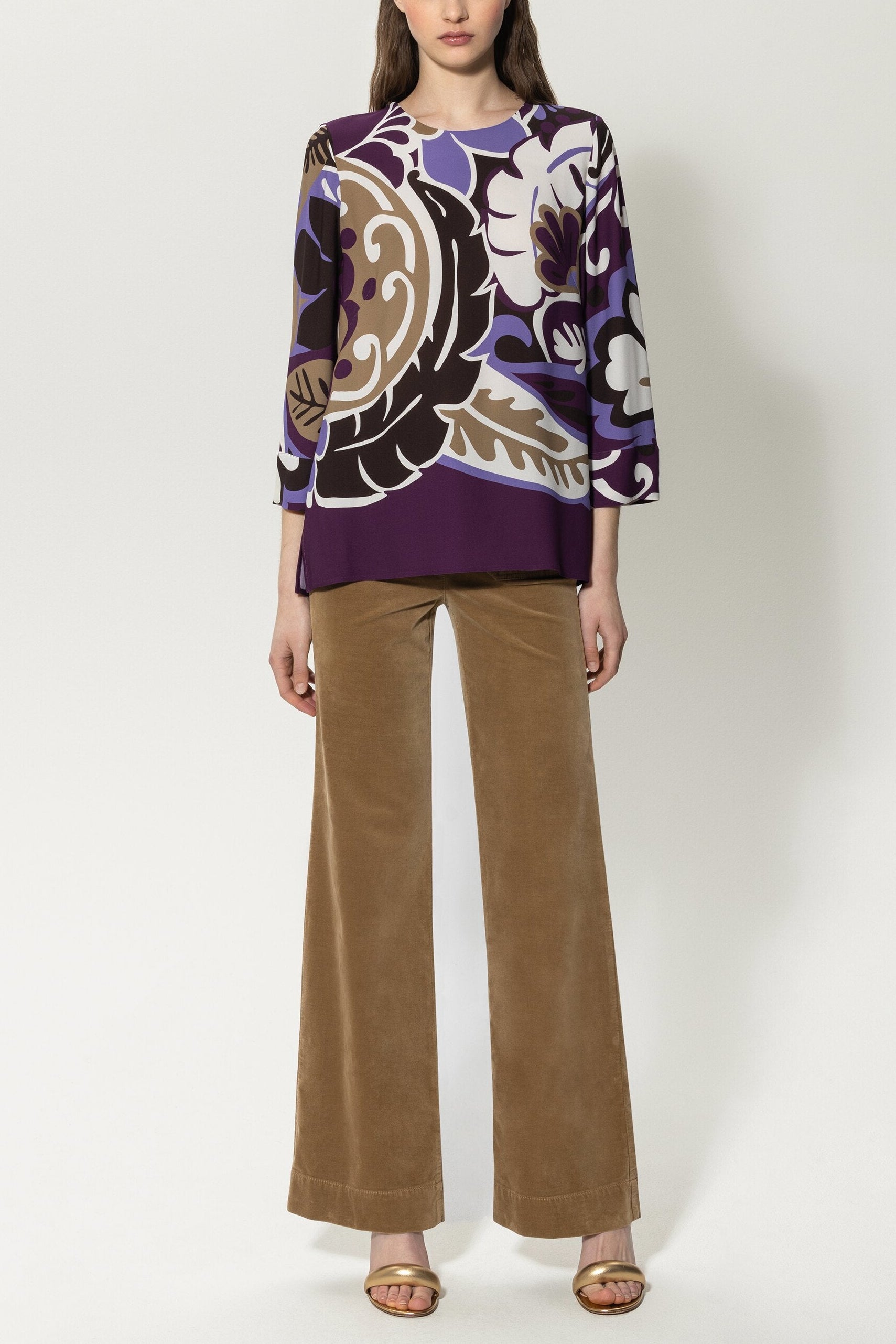 Bluse mit Flower-Print - multi - Standard | Model Front